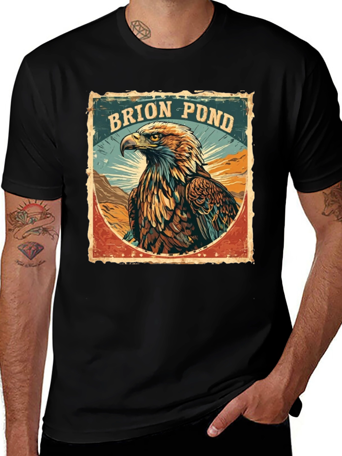 Variant 5 of Brion Pond Eagle Graphic Tee - Vintage Style