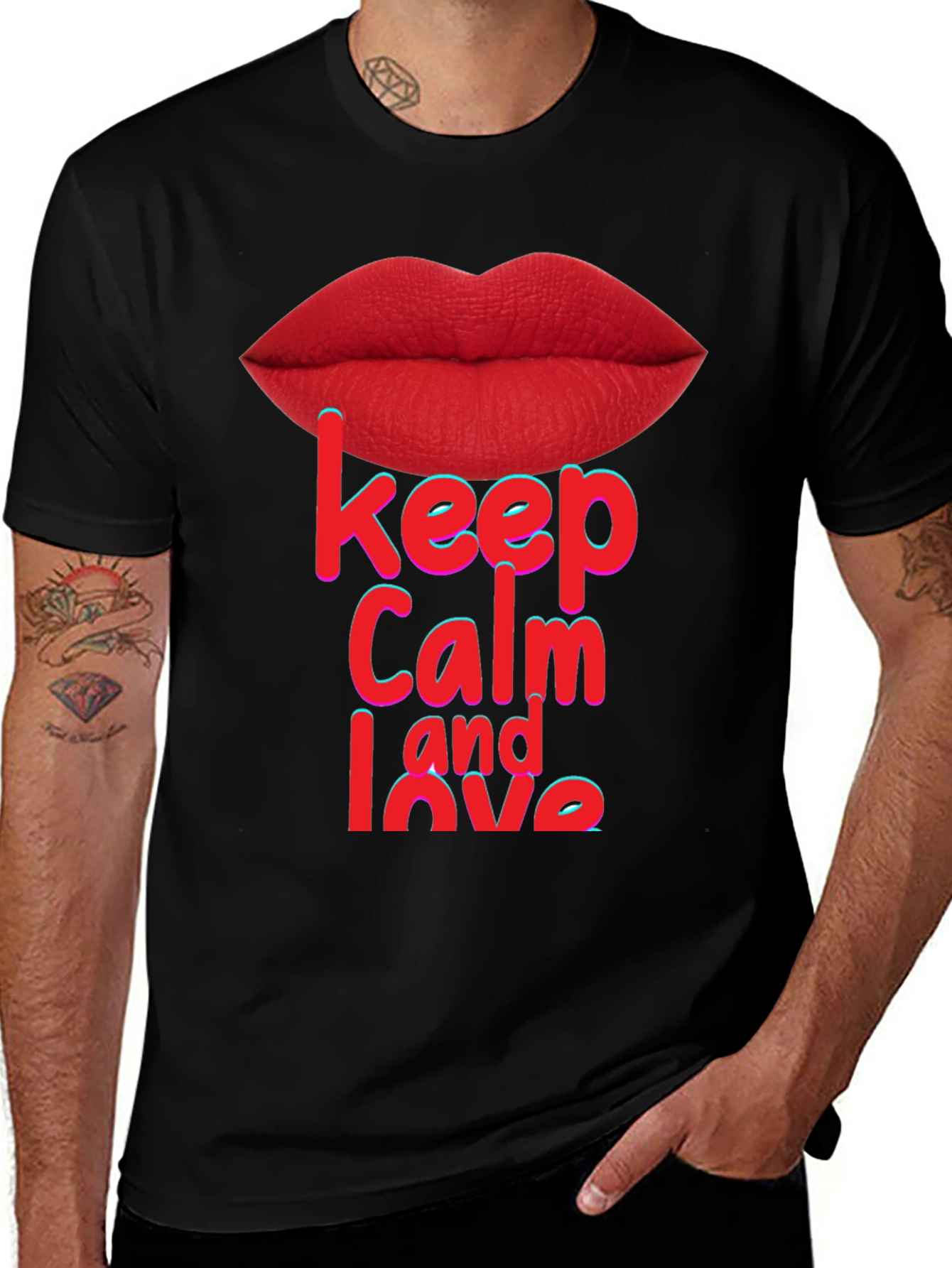 Variant 17 of Keep Calm and Love Black Graphic T-Shirt