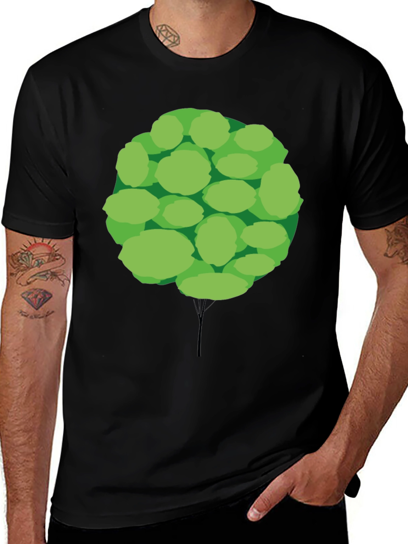 Variant 12 of Funky Tree Graphic Tee - Unisex Black T-Shirt