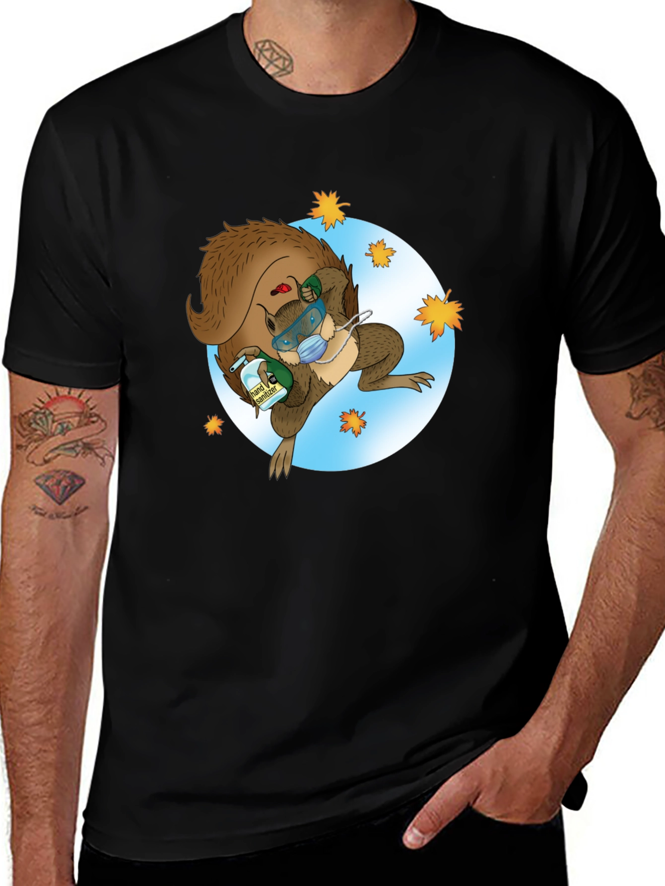 Variant 29 of Squirrel Sanitizer Black T-Shirt