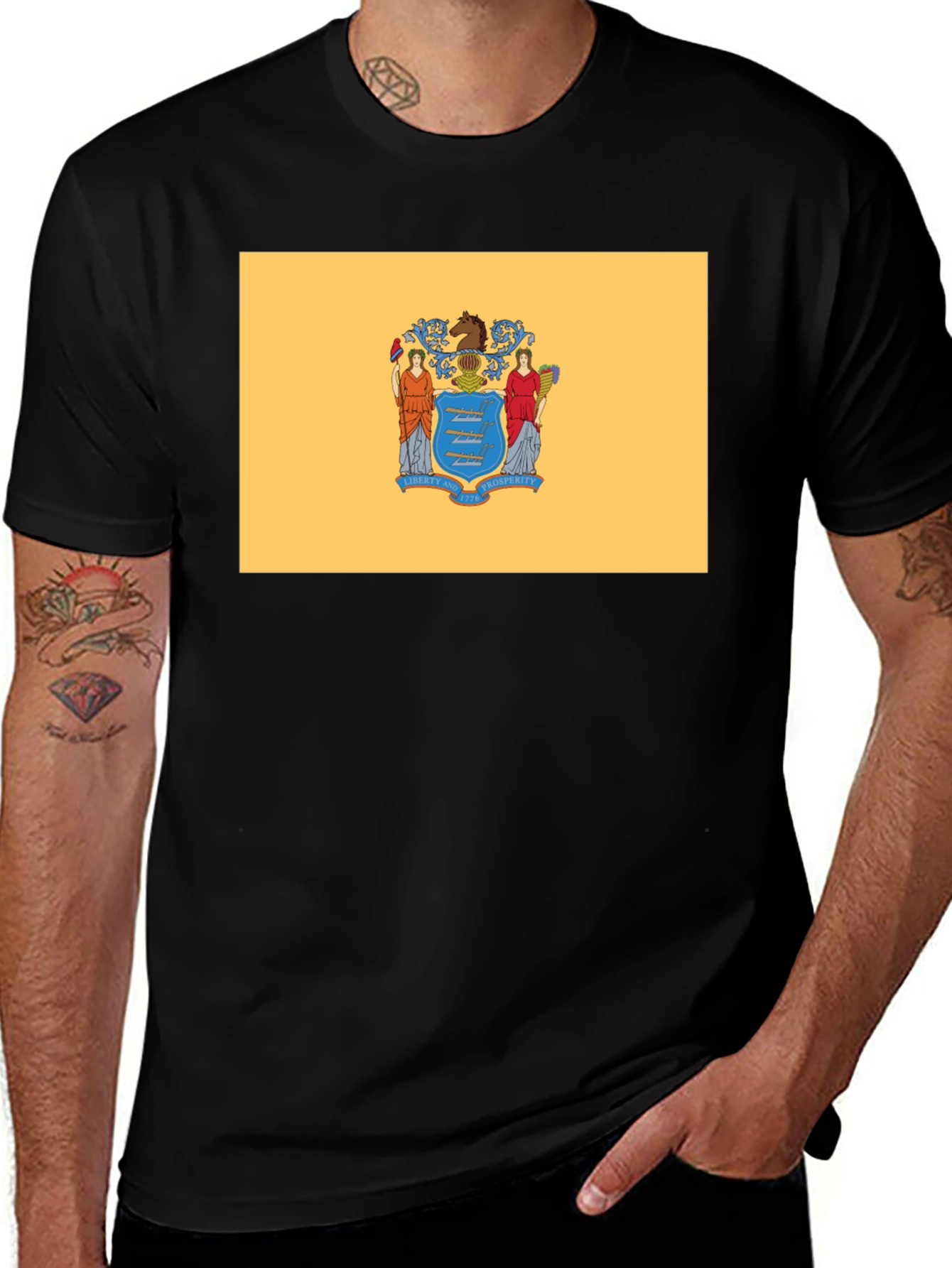 Variant 16 of New Jersey Flag Graphic T-Shirt