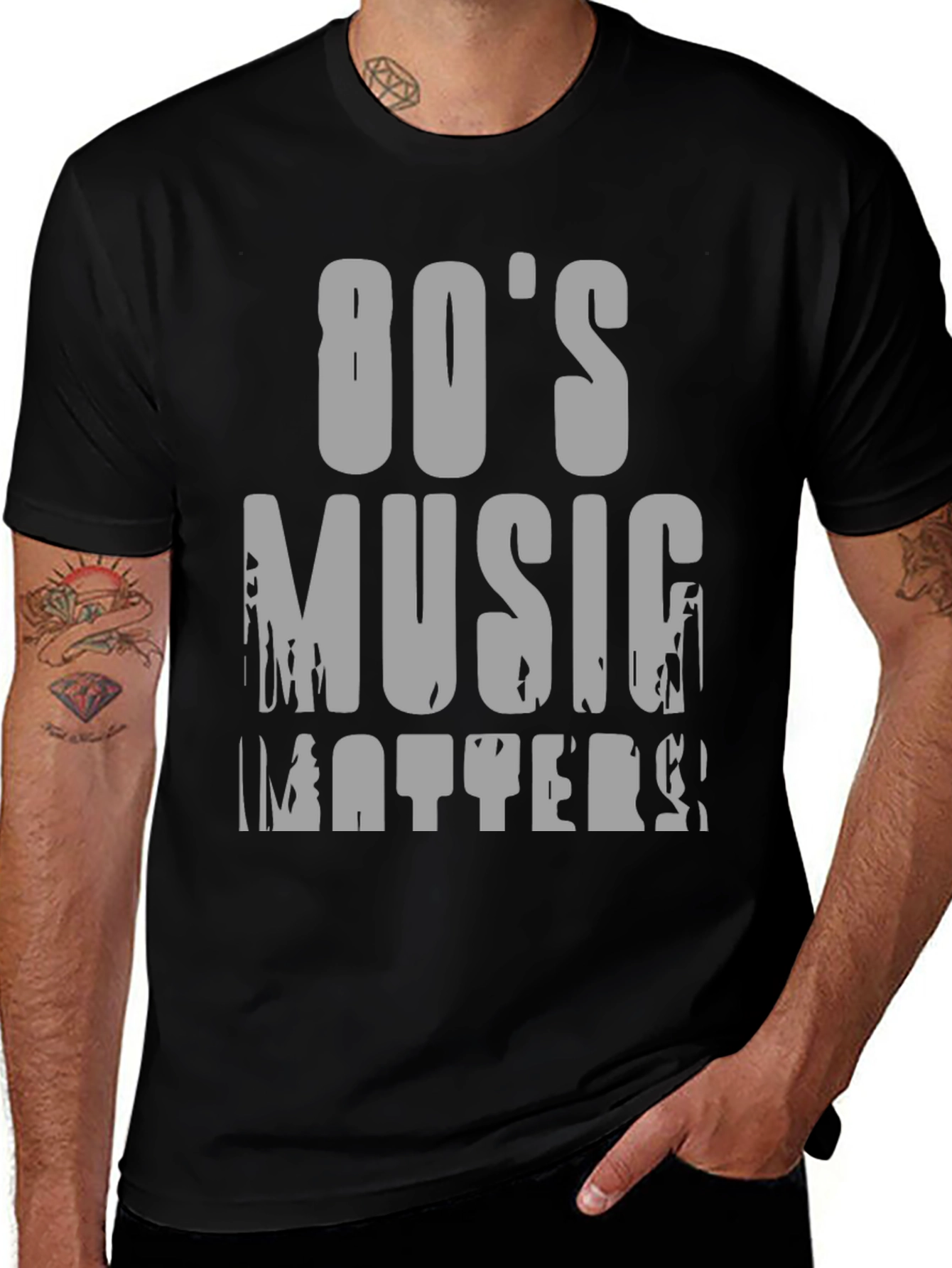 Variant 13 of 80's Music Matters Black Graphic Tee