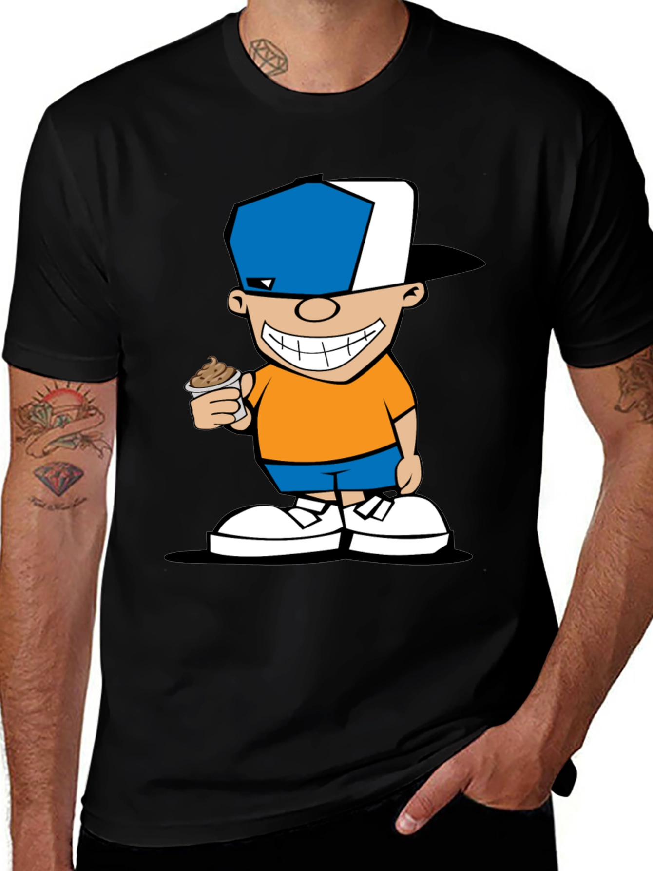 Variant 20 of Cartoon Character T-Shirt: Boy with Ice Cream