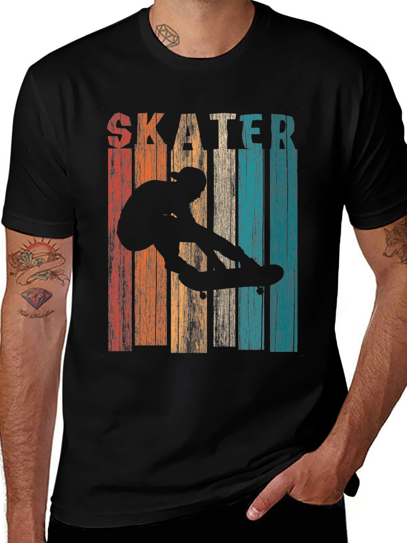Variant 30 of Retro Skater T-Shirt - Vintage Style Skateboarding Tee