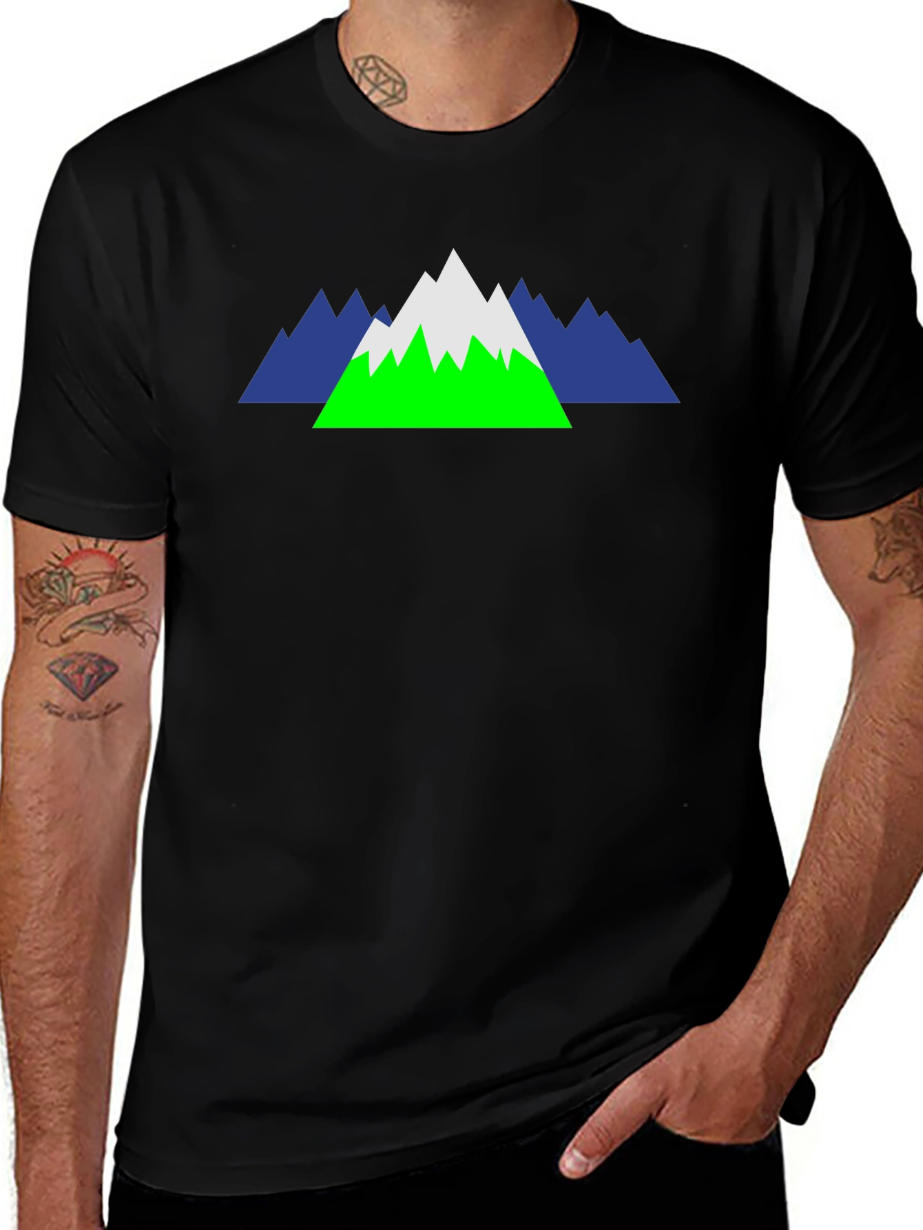 Mountain Peak Graphic Black T-Shirt