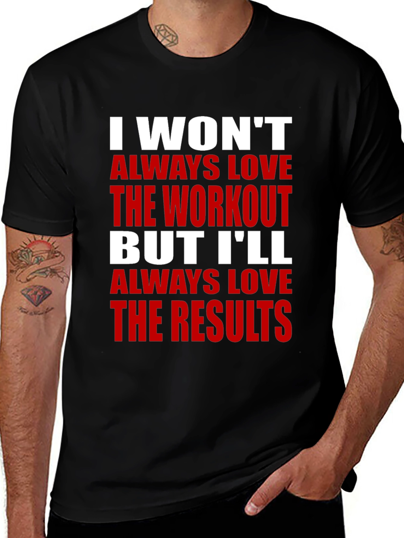 Variant 24 of Workout Results T-Shirt Motivation Gym Fitness Tee