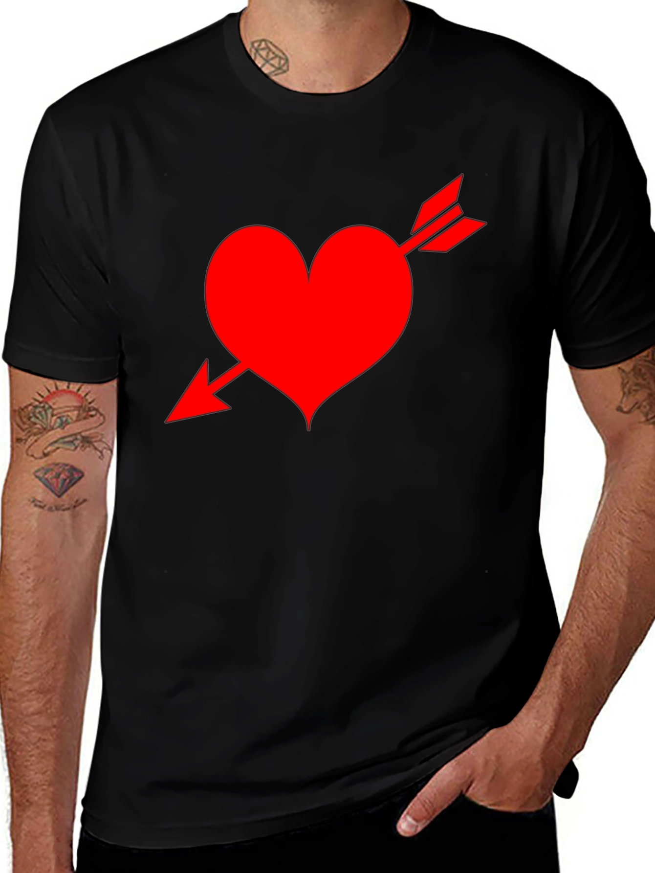 Variant 20 of Heart Arrow Graphic Tee - Black