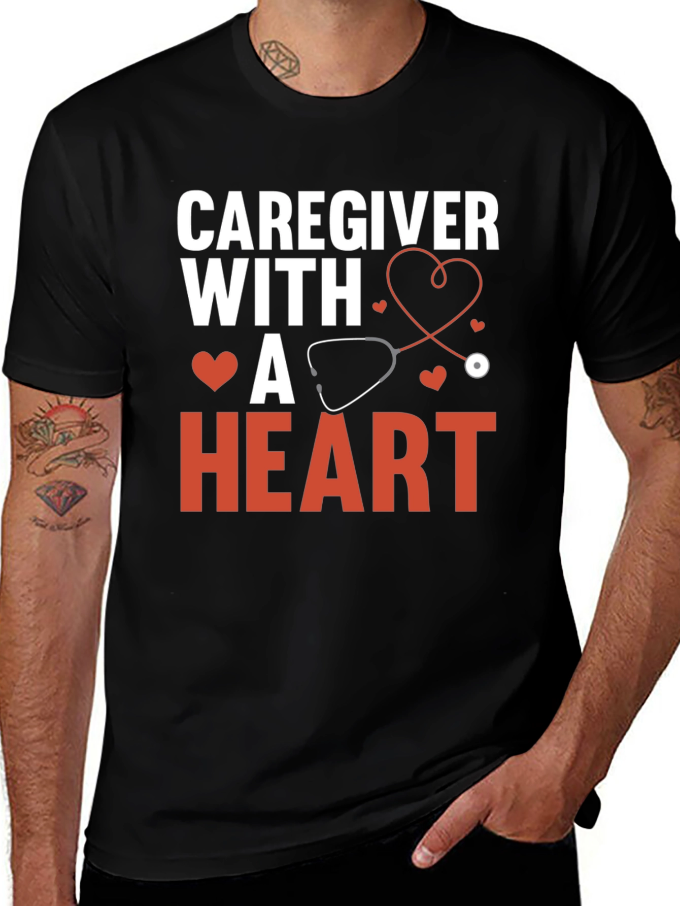 Variant 25 of Caregiver With a Heart Graphic Tee