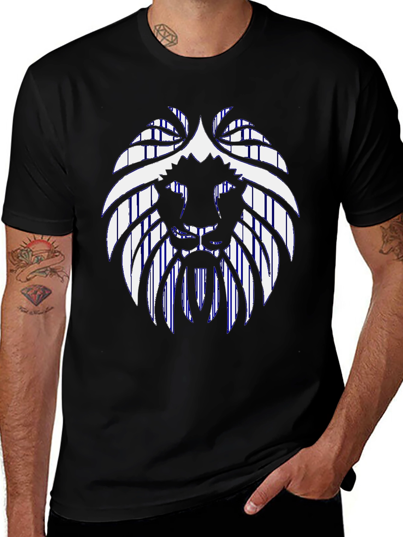 Variant 5 of Lion Graphic Black T-Shirt