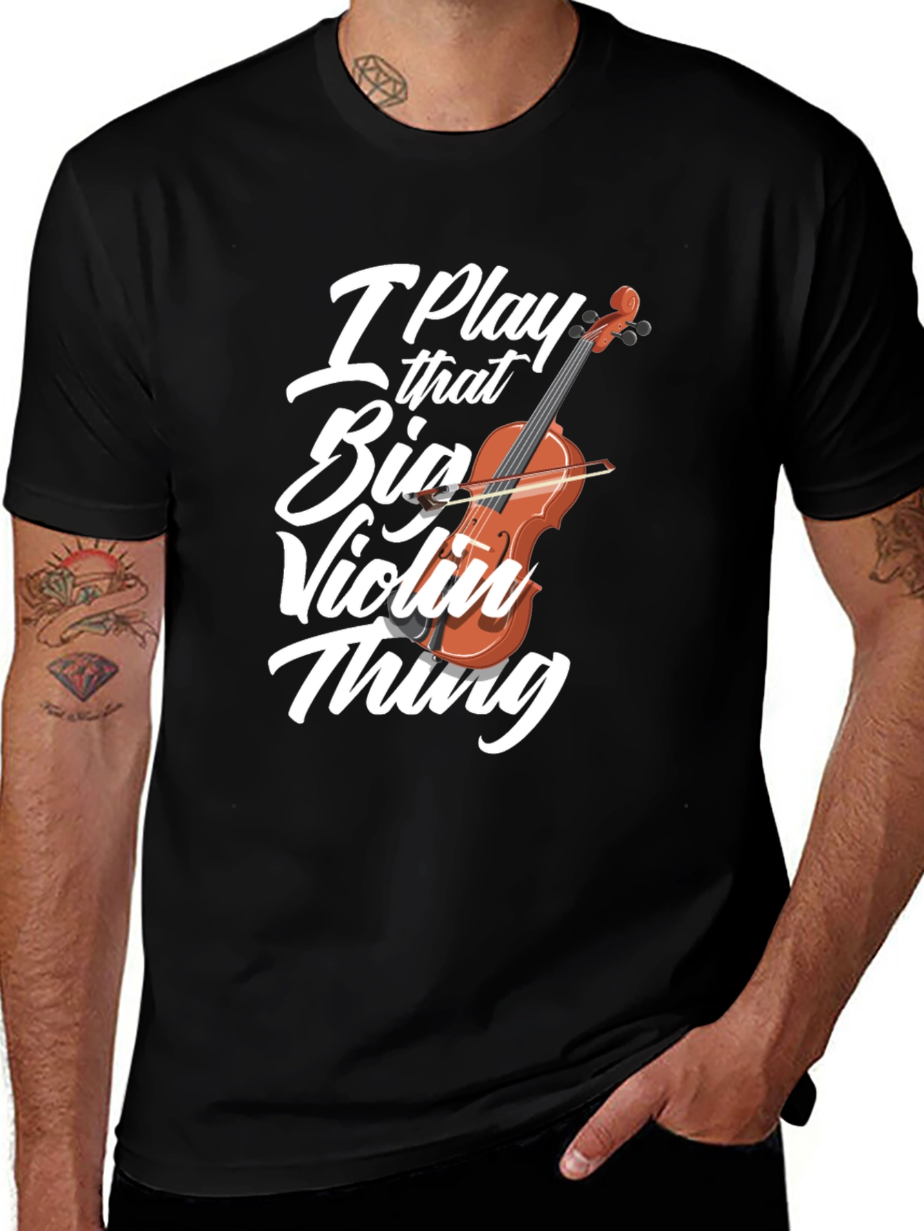 Variant 16 of I Play That Big Violin Thing Black T-Shirt