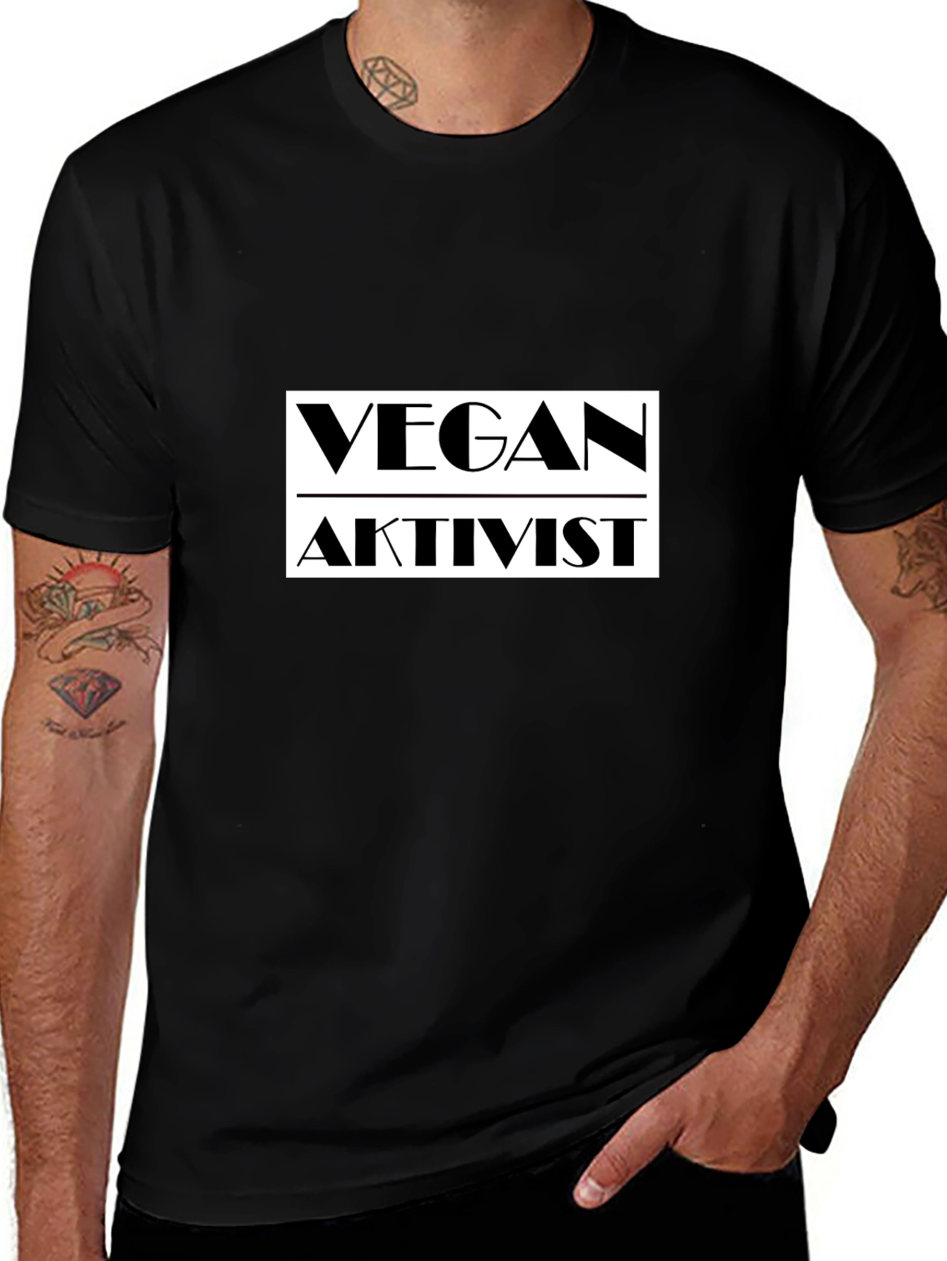 Variant 17 of Vegan Activist Black T-Shirt