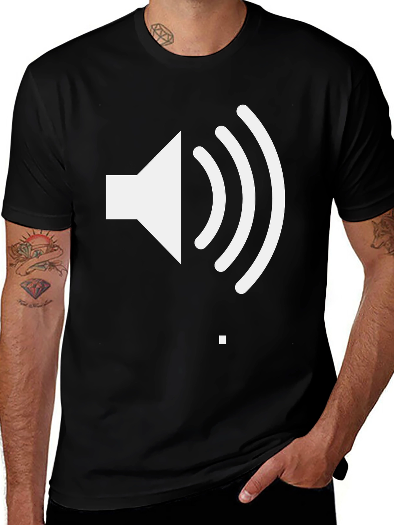 Variant 12 of Sound Wave Graphic Tee - Black Casual T-Shirt