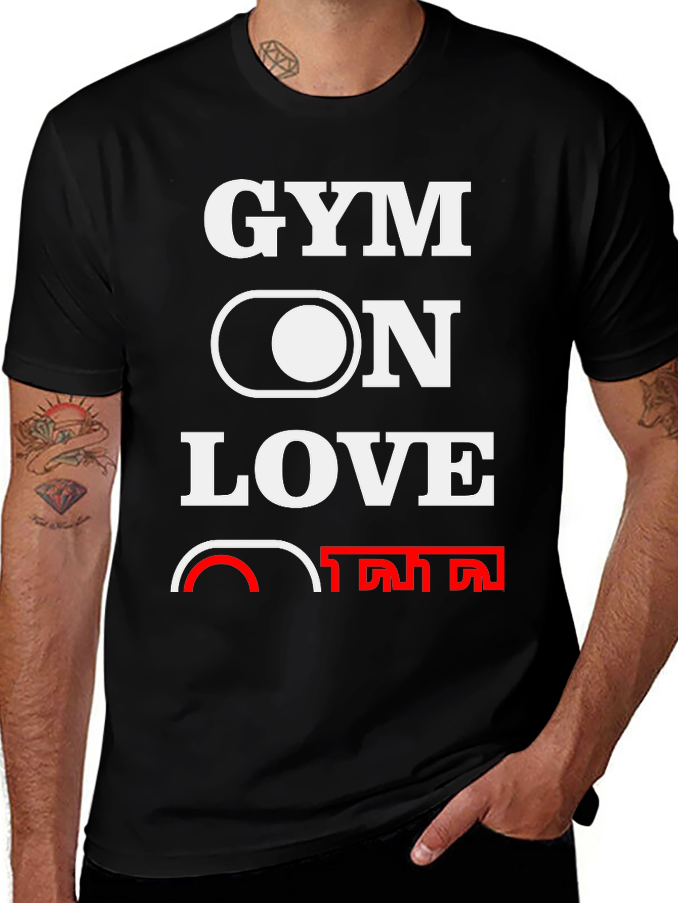 Gym On Love Off Graphic Tee - Fitness Motivation