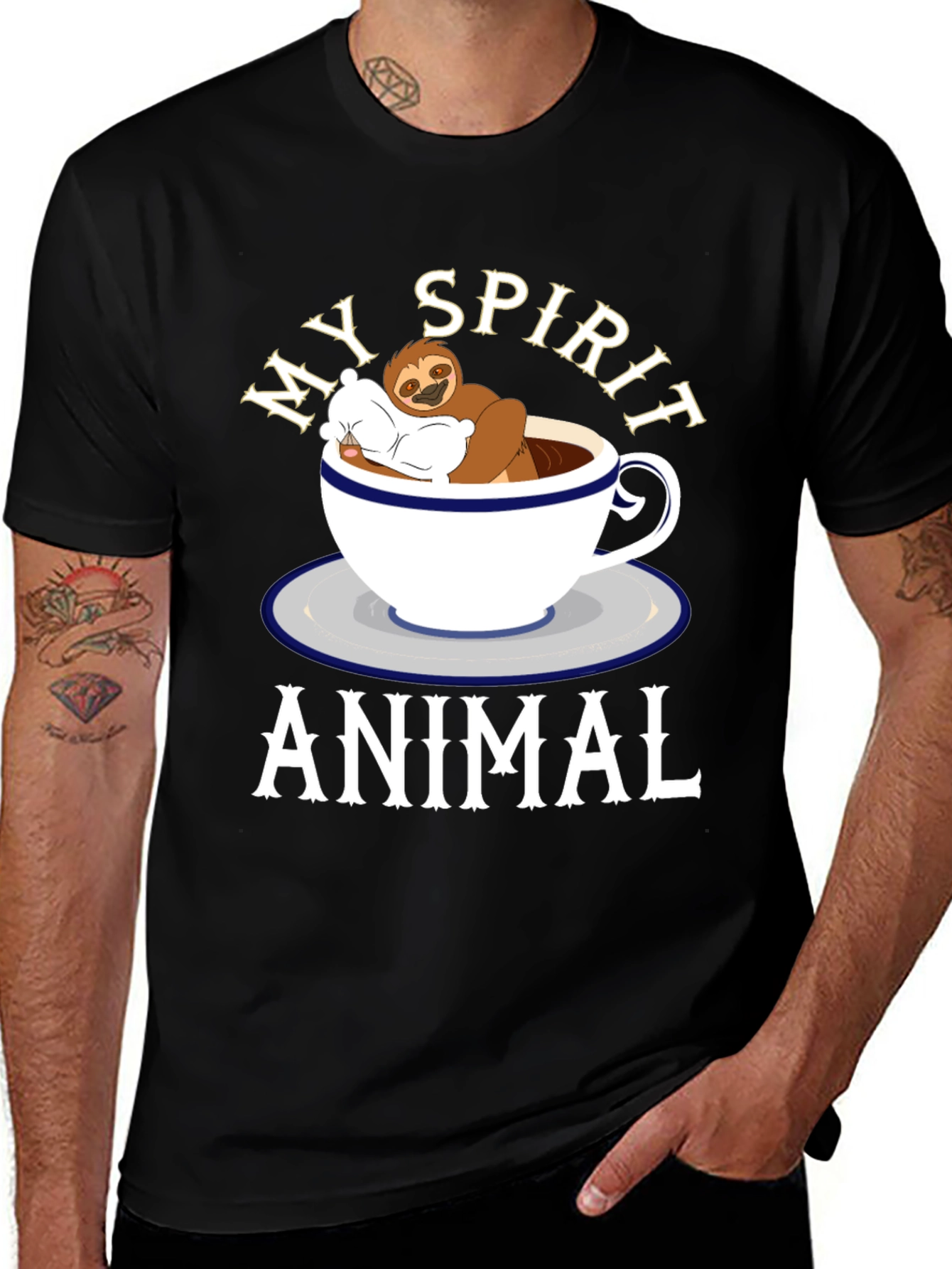 Variant 10 of My Spirit Animal Sloth in Coffee Cup T-Shirt