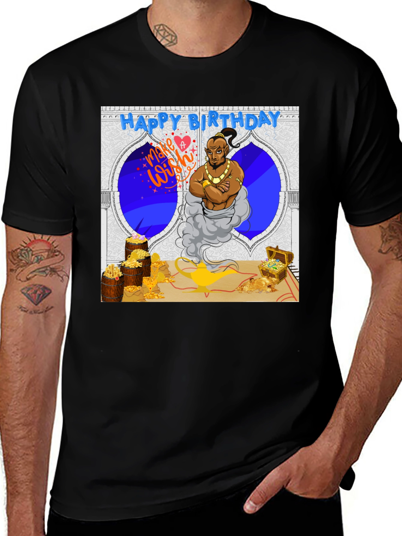 Variant 7 of Genie Birthday T-Shirt: Make a Wish!