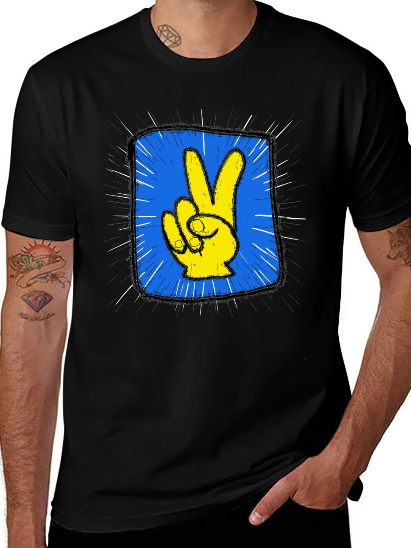 Variant 4 of Peace Hand Graphic Tee - Stylish & Comfortable