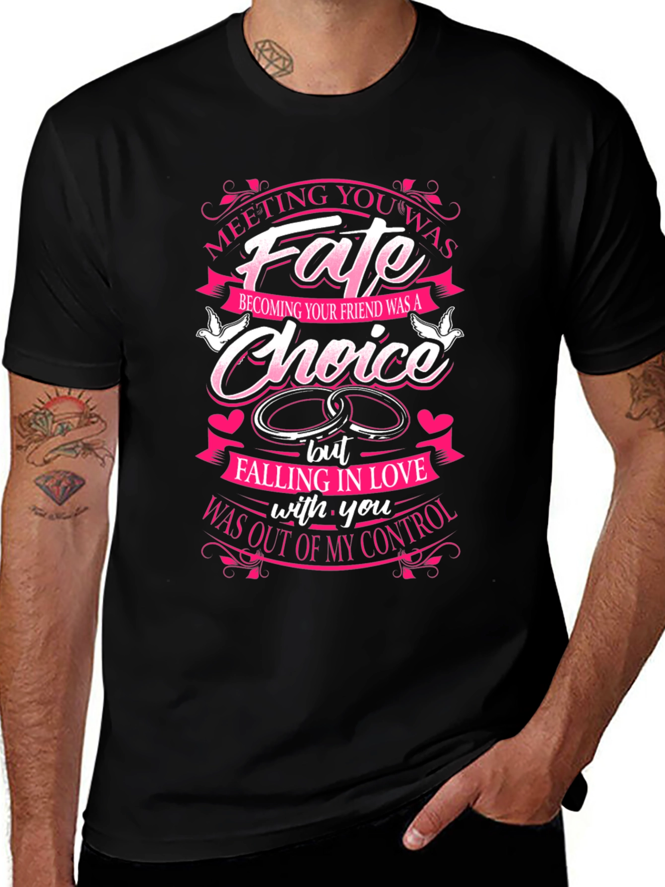 Variant 4 of Fate and Choice Graphic Tee - Romantic Love Shirt