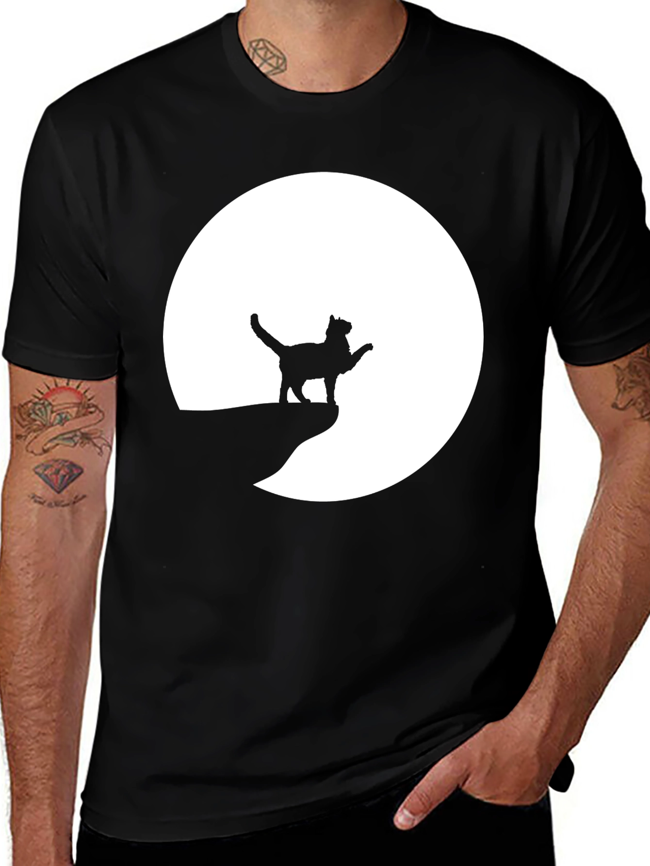 Variant 28 of Cat Silhouette Moon T-Shirt