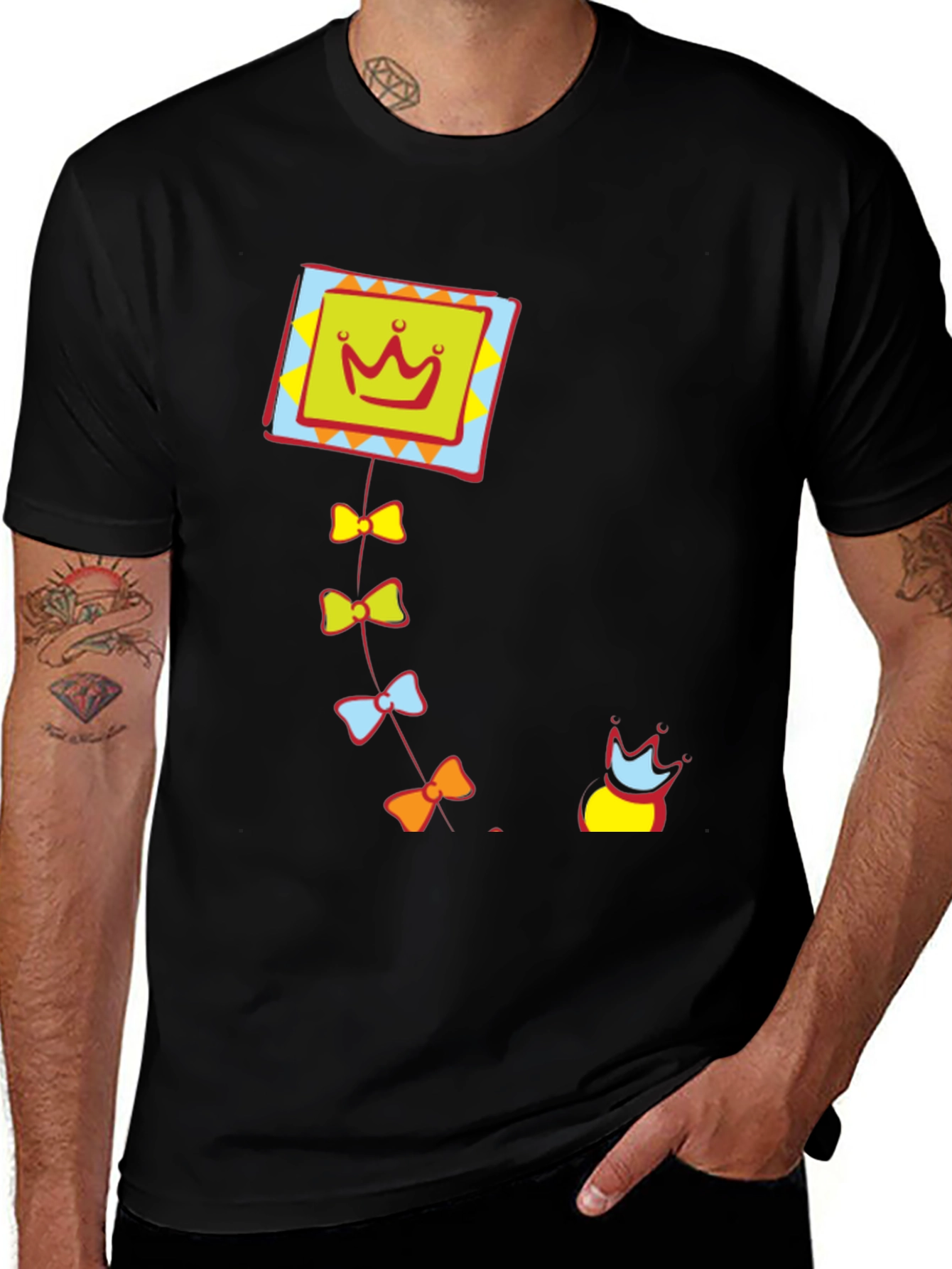 Variant 16 of Crown Kite Graphic Tee - Stylish Black T-Shirt