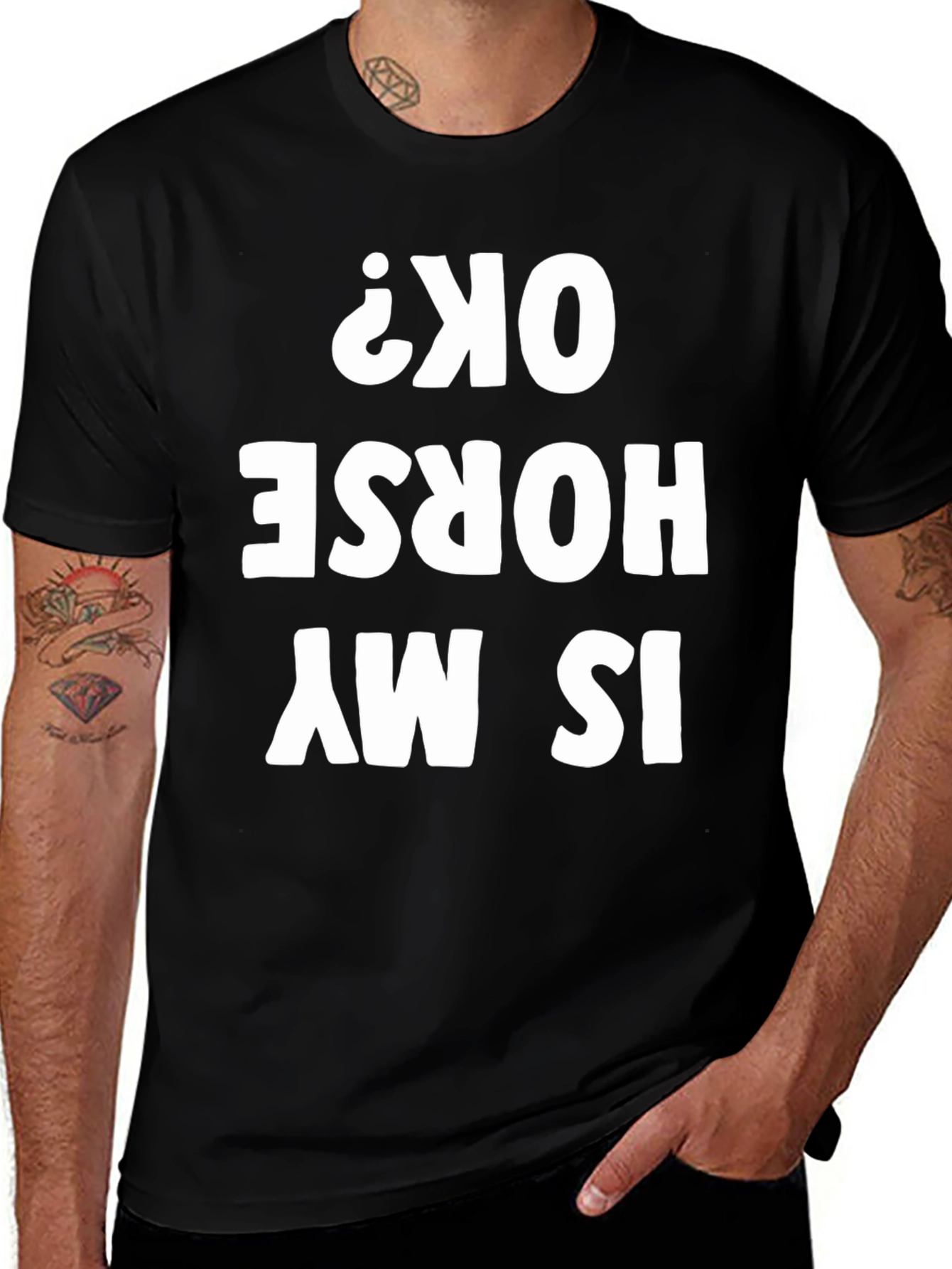 Black Is My Horse OK? Graphic Tee main image