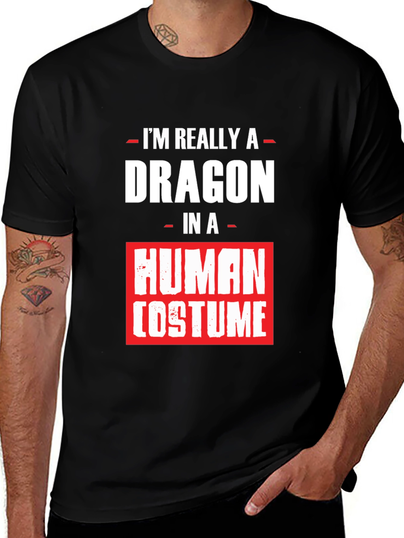 Variant 16 of Dragon In Human Costume Graphic T-Shirt