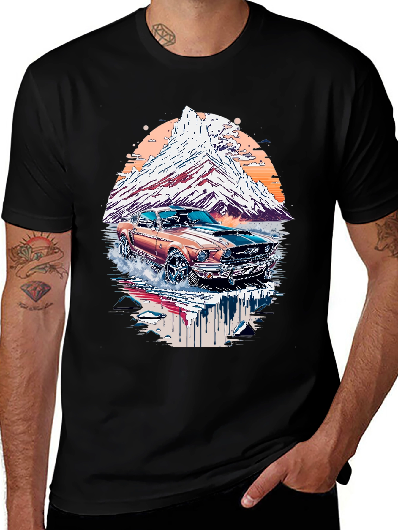 Variant 12 of Vintage Car Graphic Tee - Mountain Road