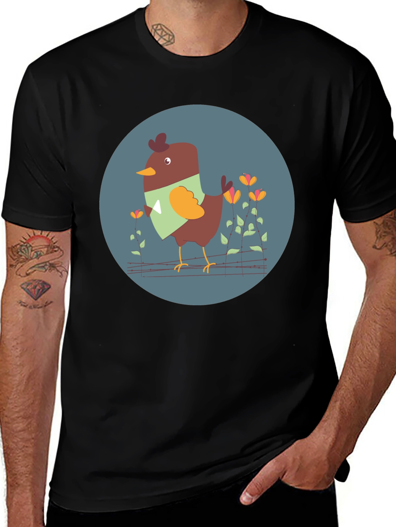 Variant 9 of Cute Bird Graphic Tee - Unisex Black T-Shirt
