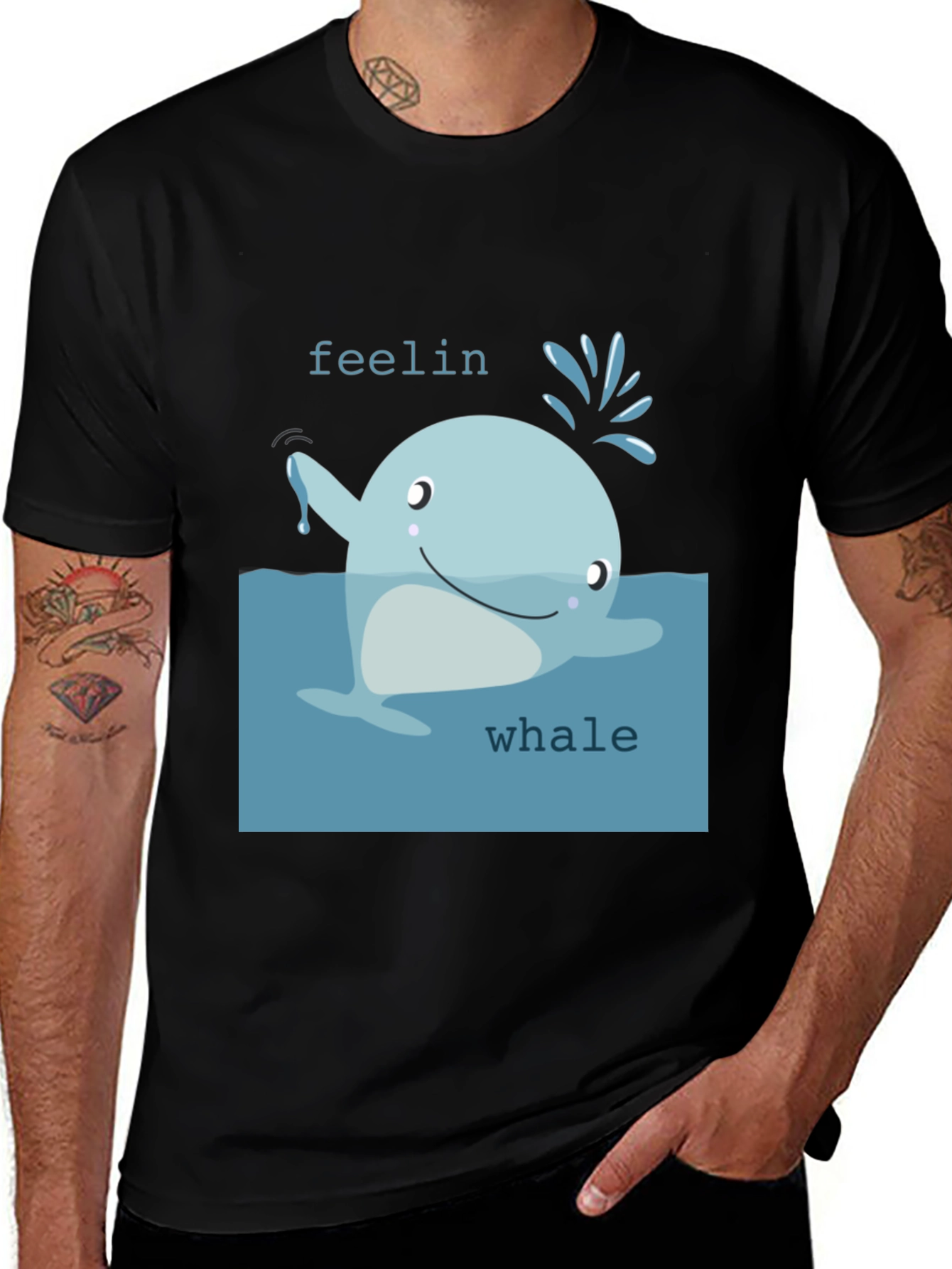 Variant 12 of Feelin' Whale T-Shirt - Cute Cartoon Graphic Tee