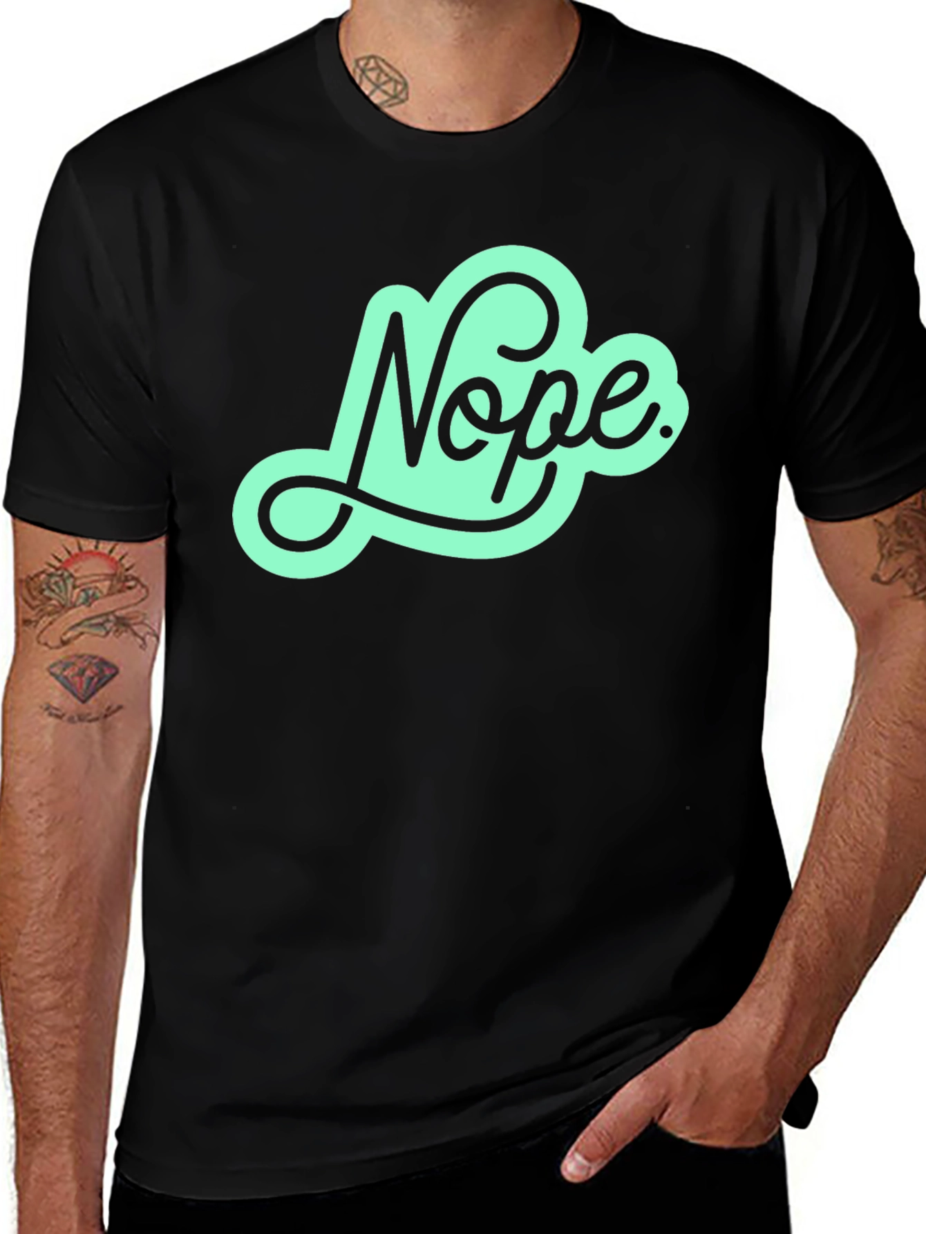 Variant 27 of Nope Graphic Tee - Men's Black T-Shirt