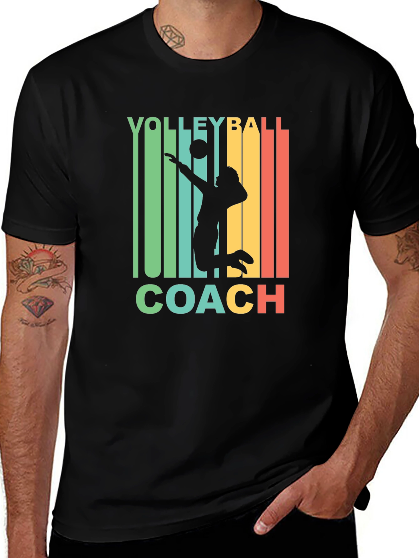 Variant 11 of Volleyball Coach Retro T-Shirt 
