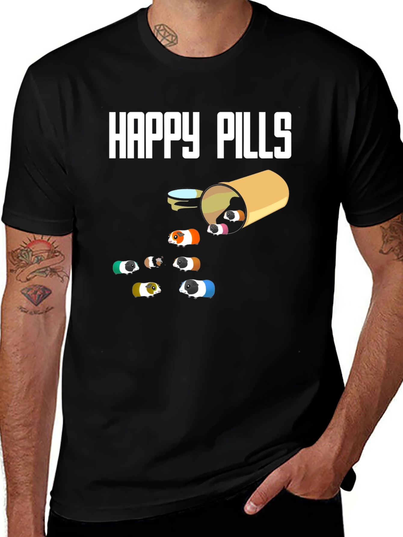 Variant 27 of Happy Pills Guinea Pig T-Shirt - Cute Pet Lover Tee