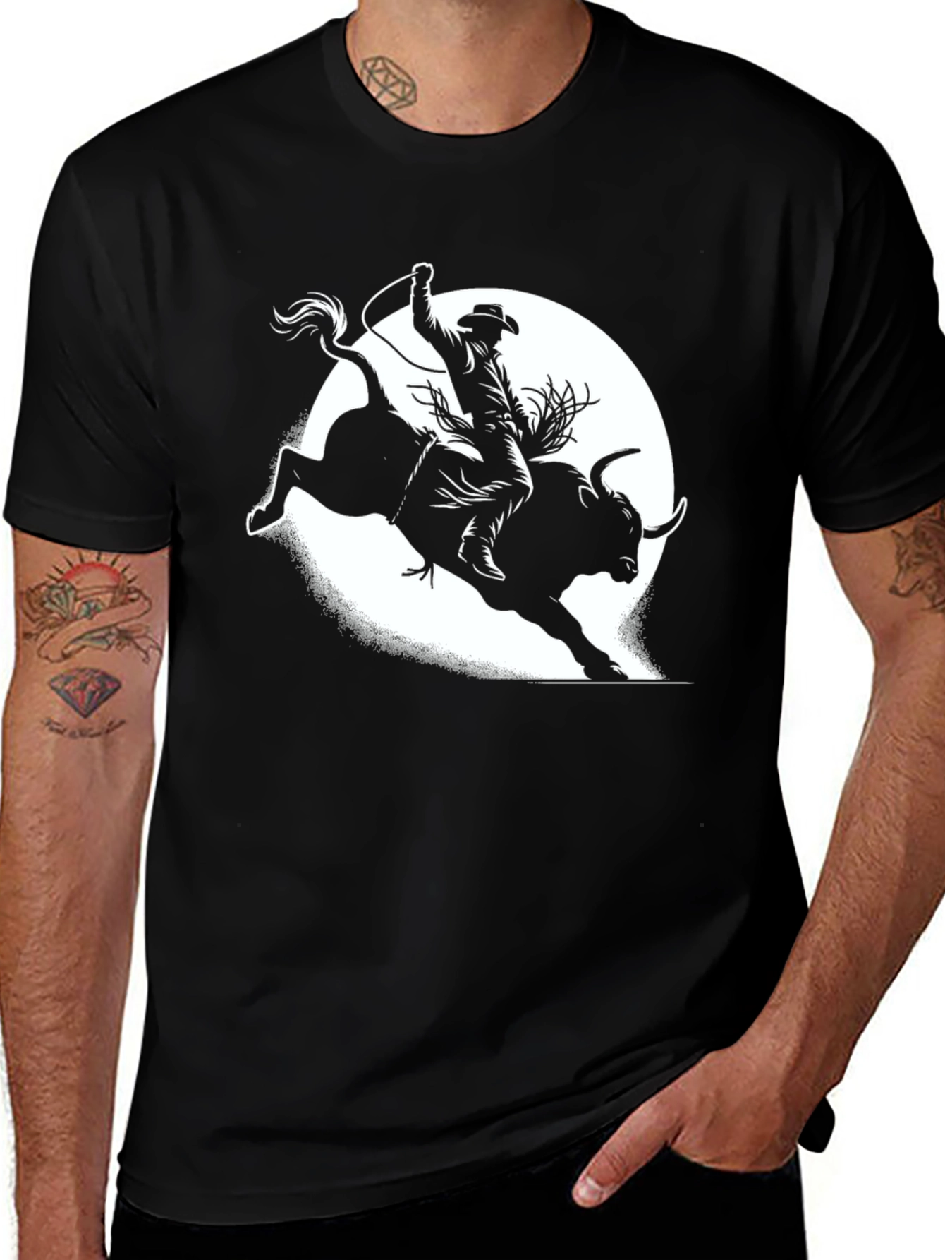 Variant 3 of Cowboy Bull Rider Graphic Tee