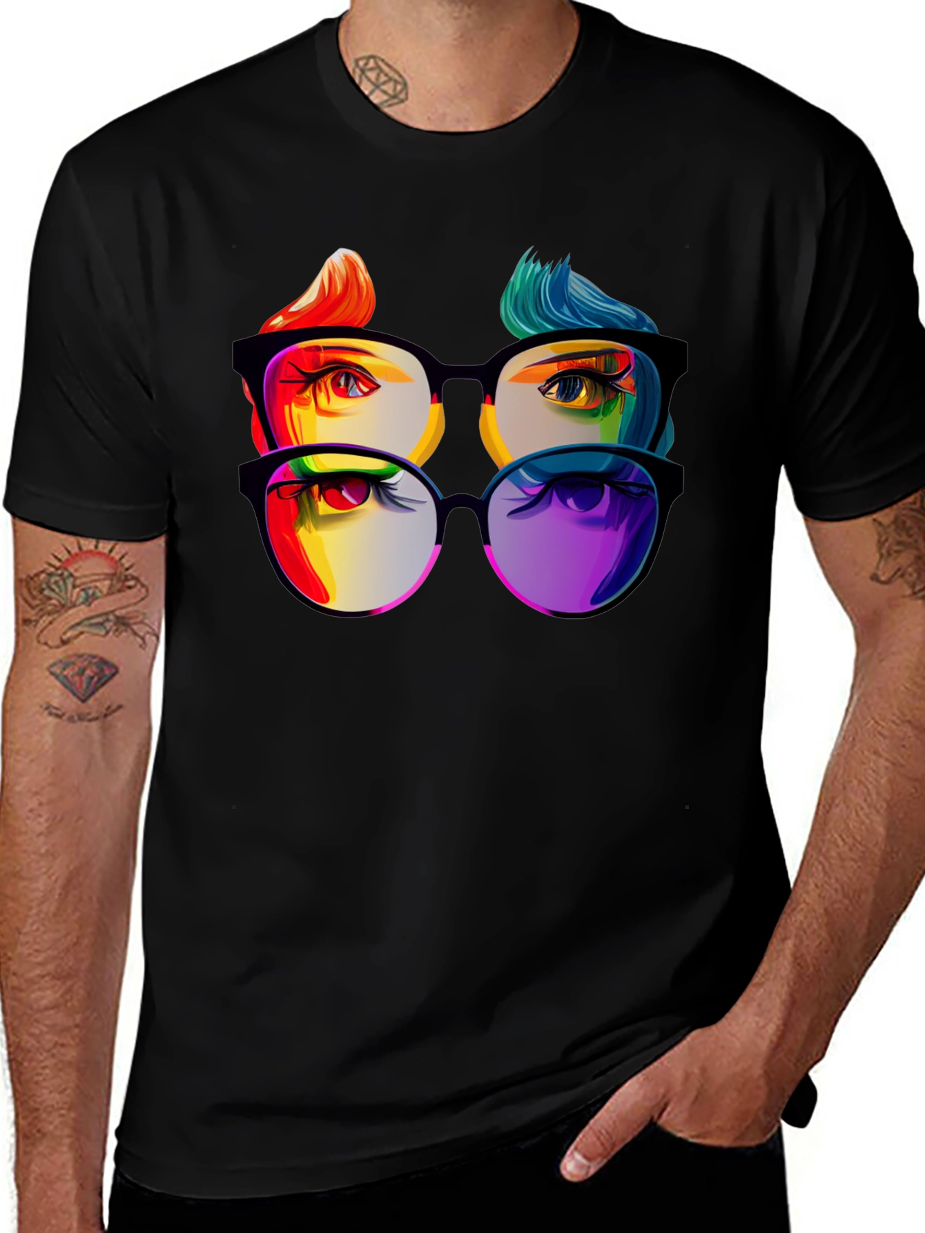 Variant 27 of Vibrant Eyes Graphic T-Shirt - Colorful Eye Art Tee