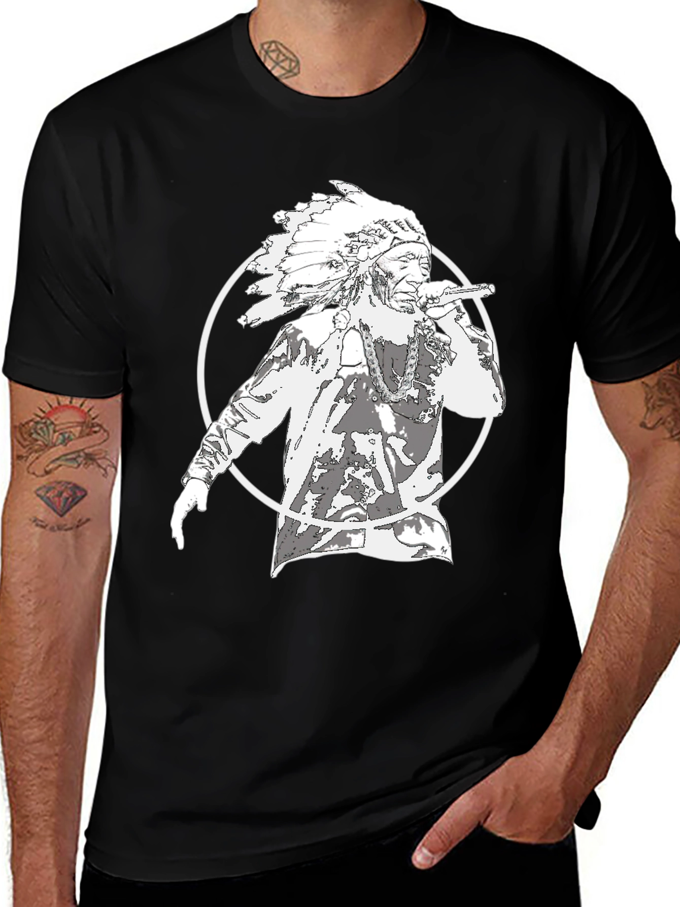 Variant 21 of Native American Rapper Graphic Tee