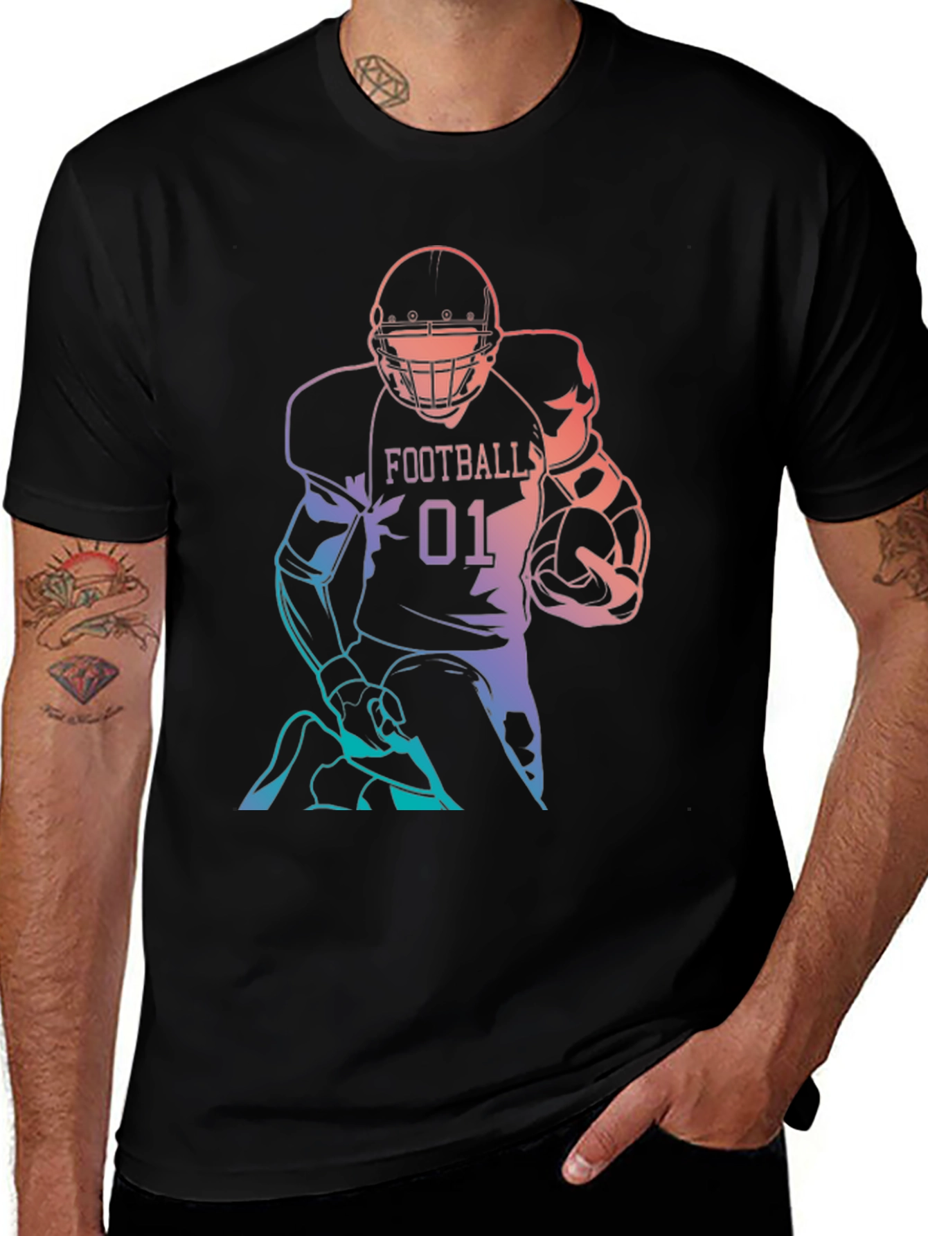 Variant 21 of Football Player Graphic T-Shirt - Trendy Casual Wear