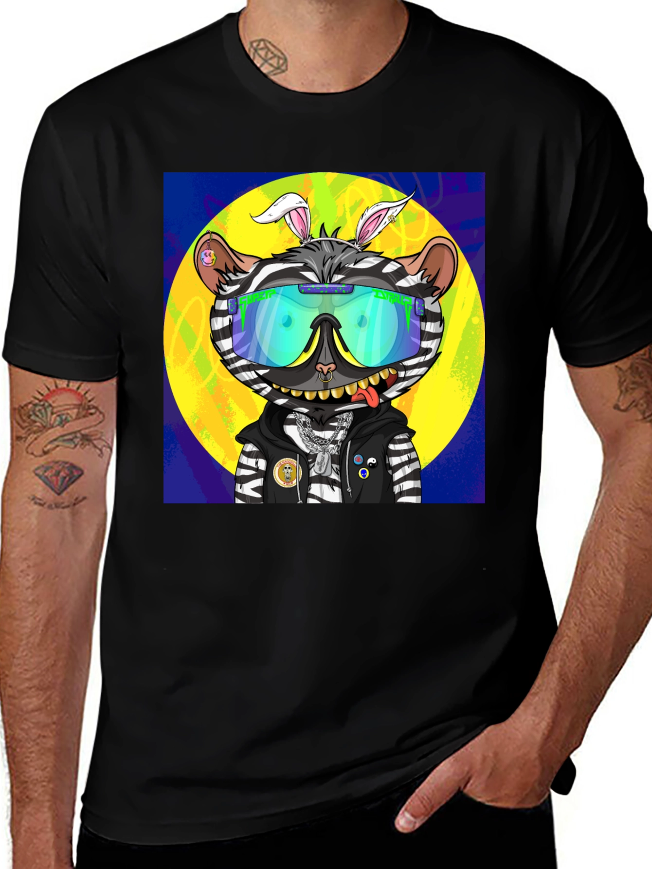 Variant 16 of Funky Zebra Cartoon T-Shirt