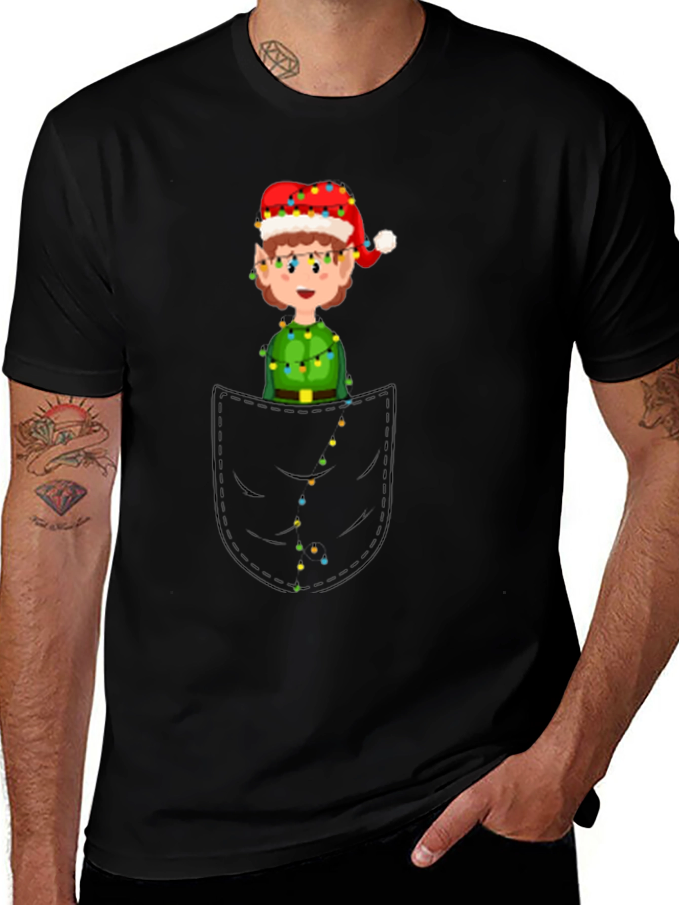 Elf in Pocket Graphic Tee - Holiday Fun