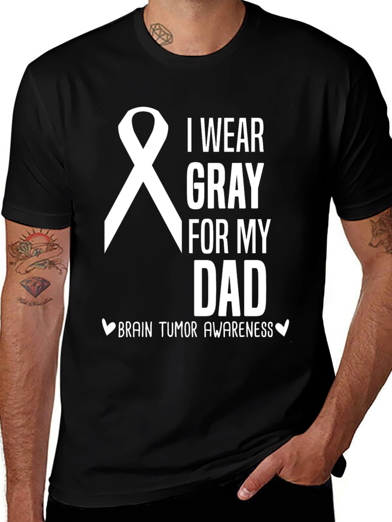 Brain Tumor Awareness T-Shirt: I Wear Gray For My Dad