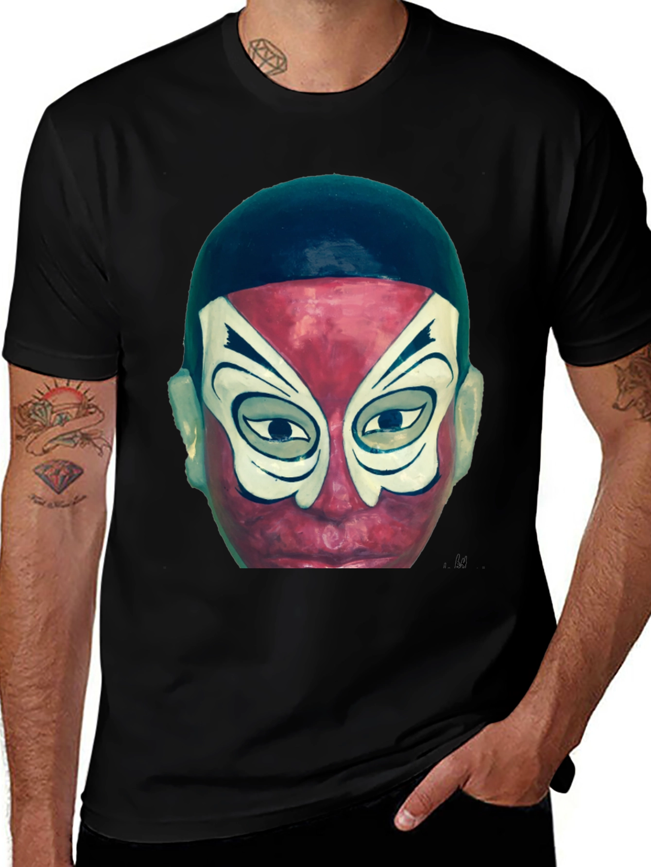 Variant 5 of Unique Graphic T-Shirt - Artistic Face Design
