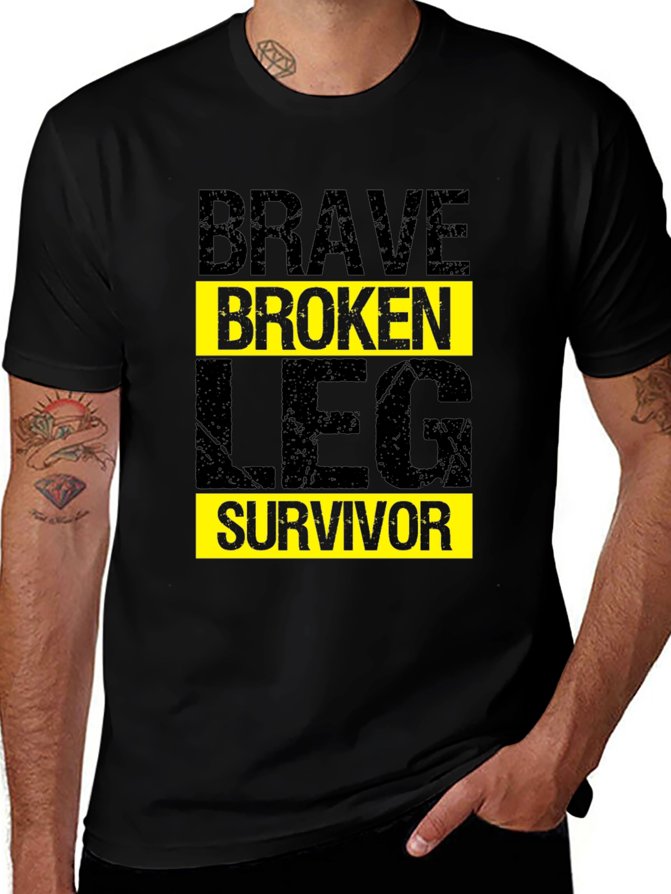 Variant 25 of Brave Broken Leg Survivor Graphic T-Shirt