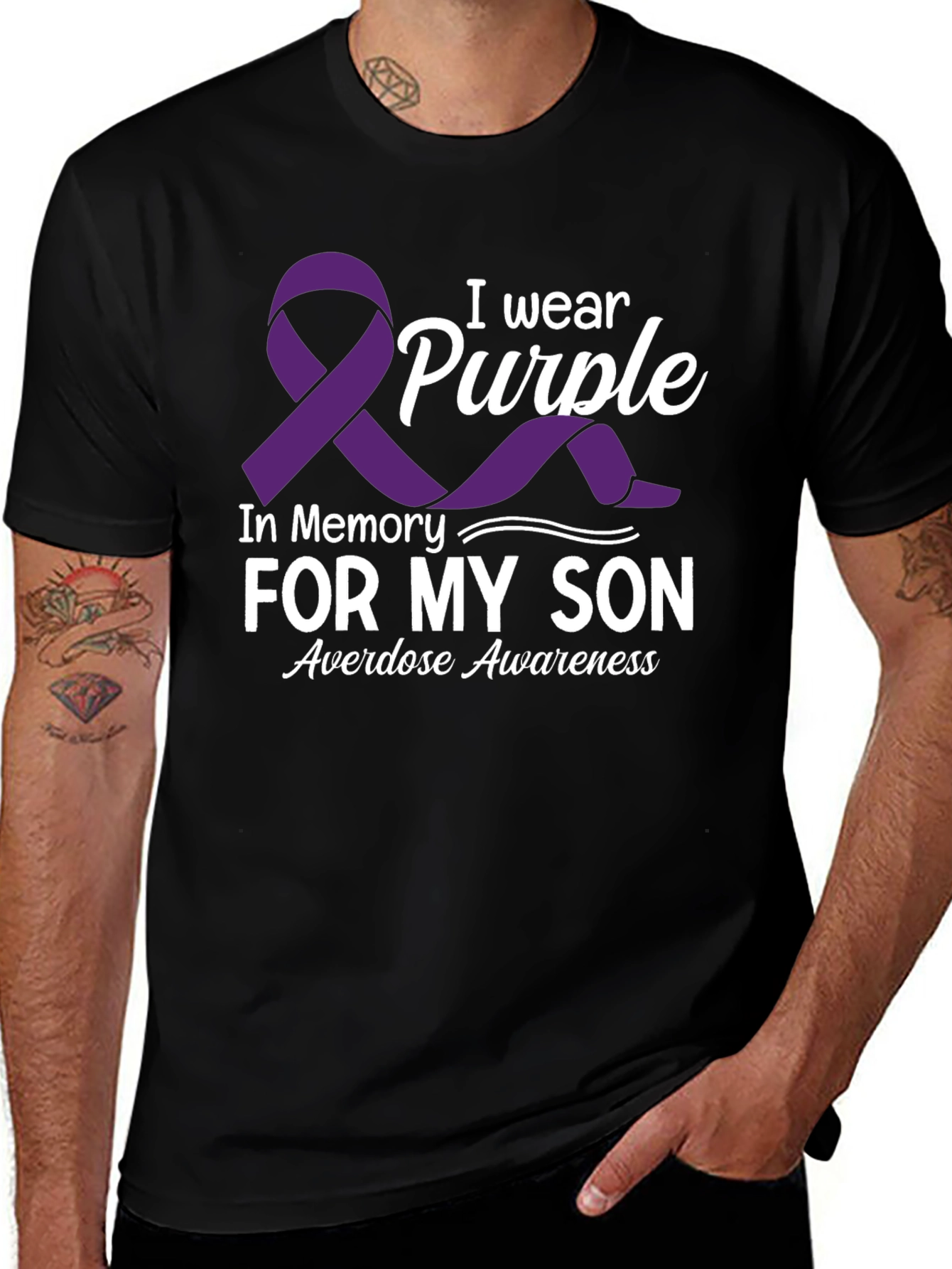 Variant 25 of I Wear Purple In Memory for My Son Awareness T-Shirt