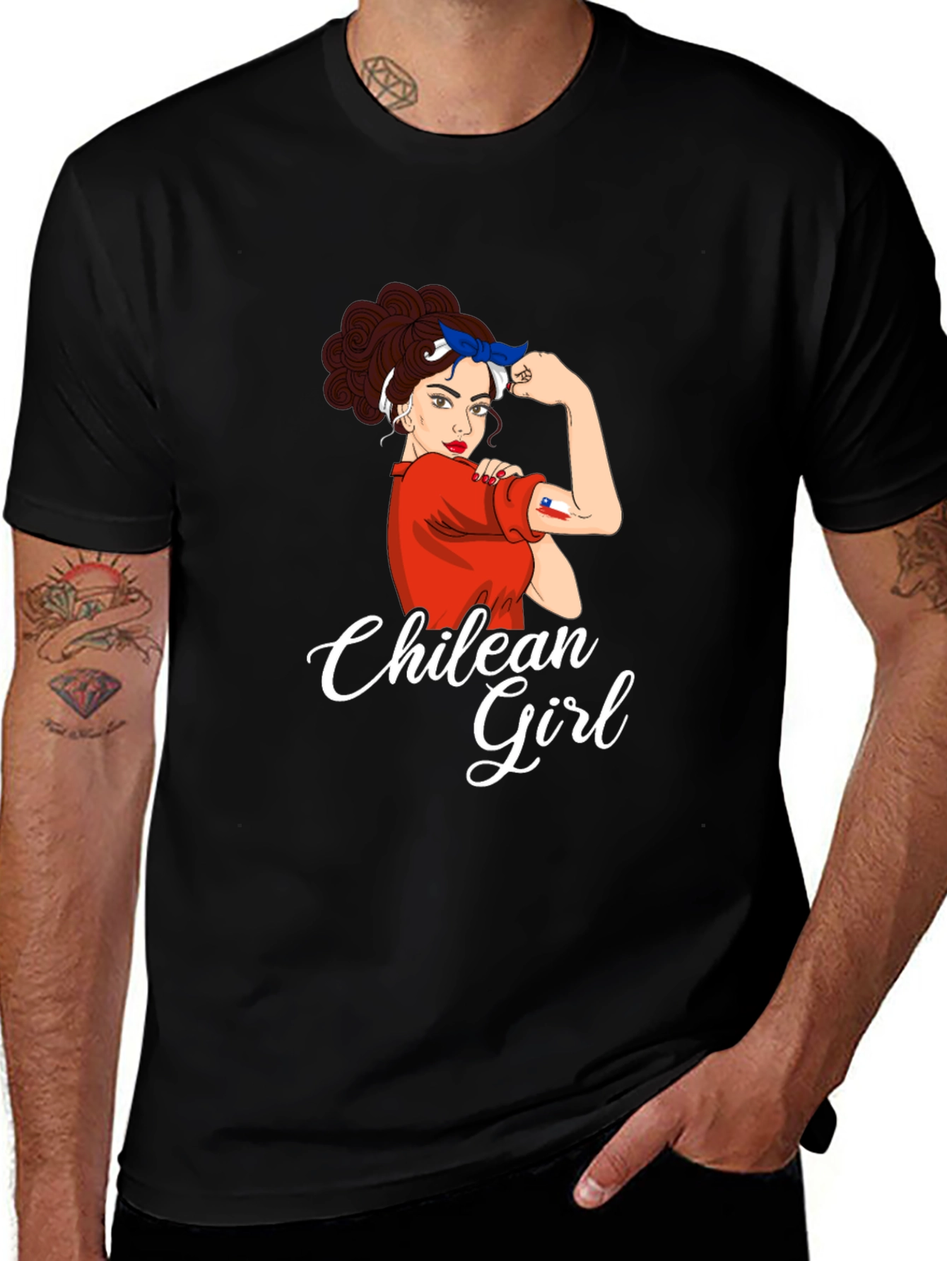 Chilean Girl T-Shirt - Rosie the Riveter Style Graphic Tee
