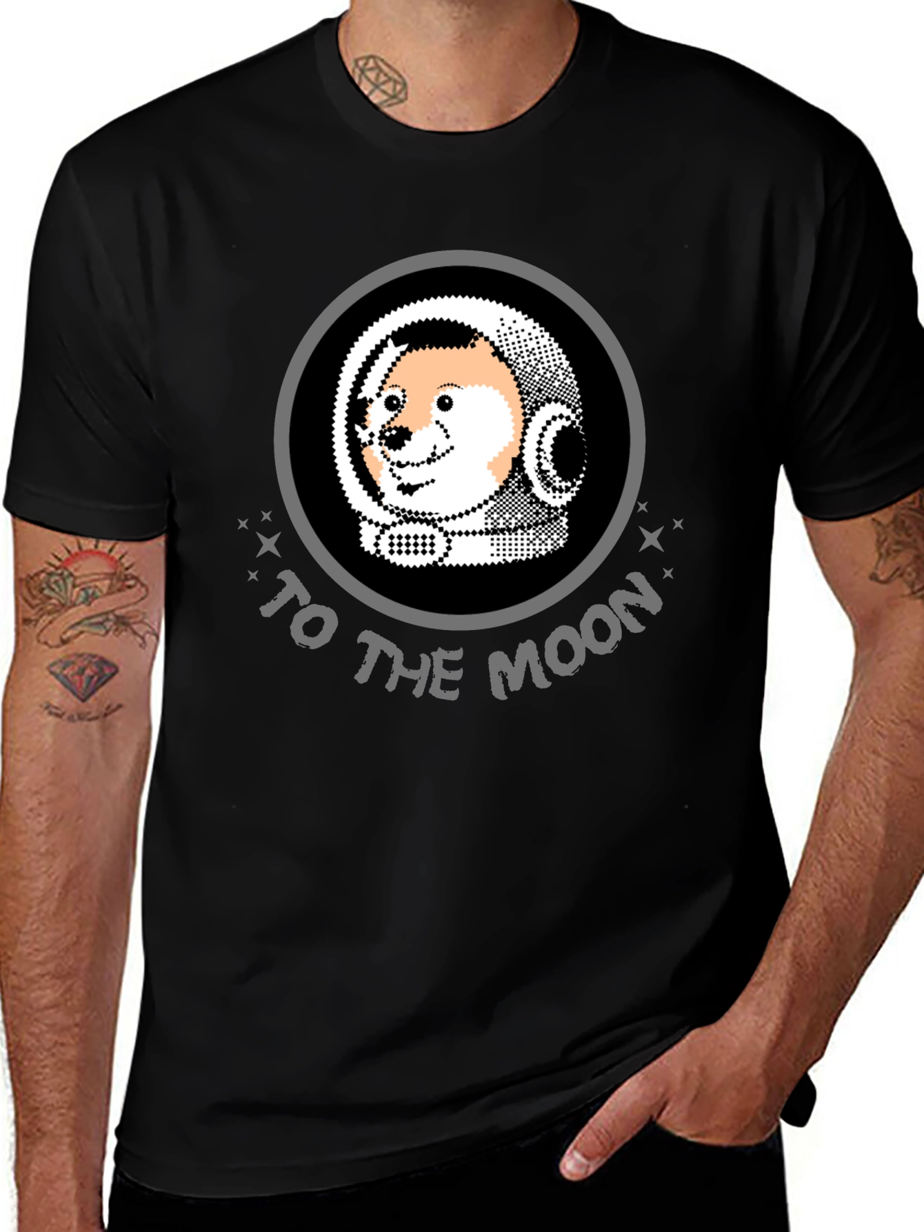 Dogecoin To The Moon Black T-Shirt