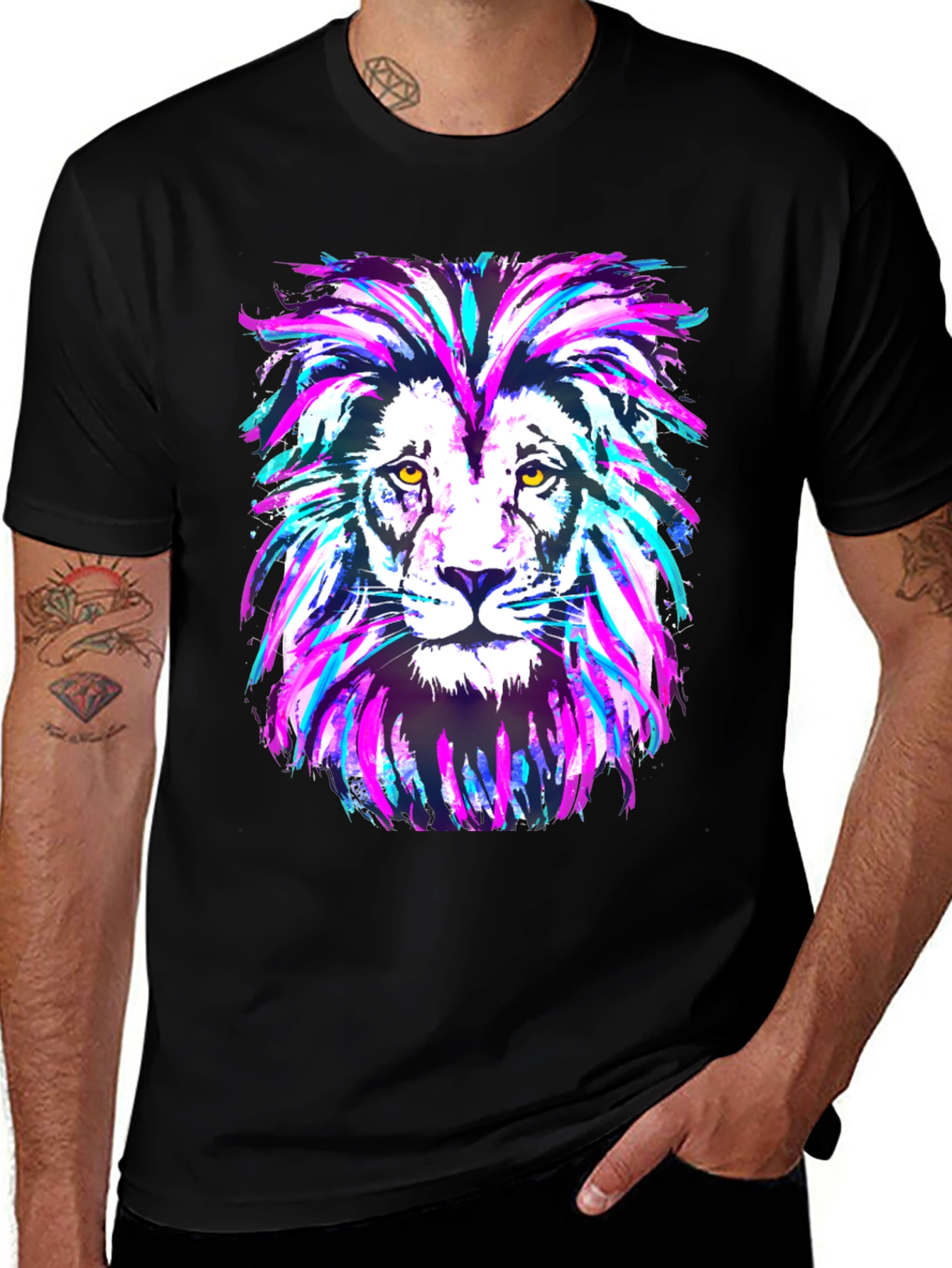 Variant 26 of Neon Lion Graphic T-Shirt
