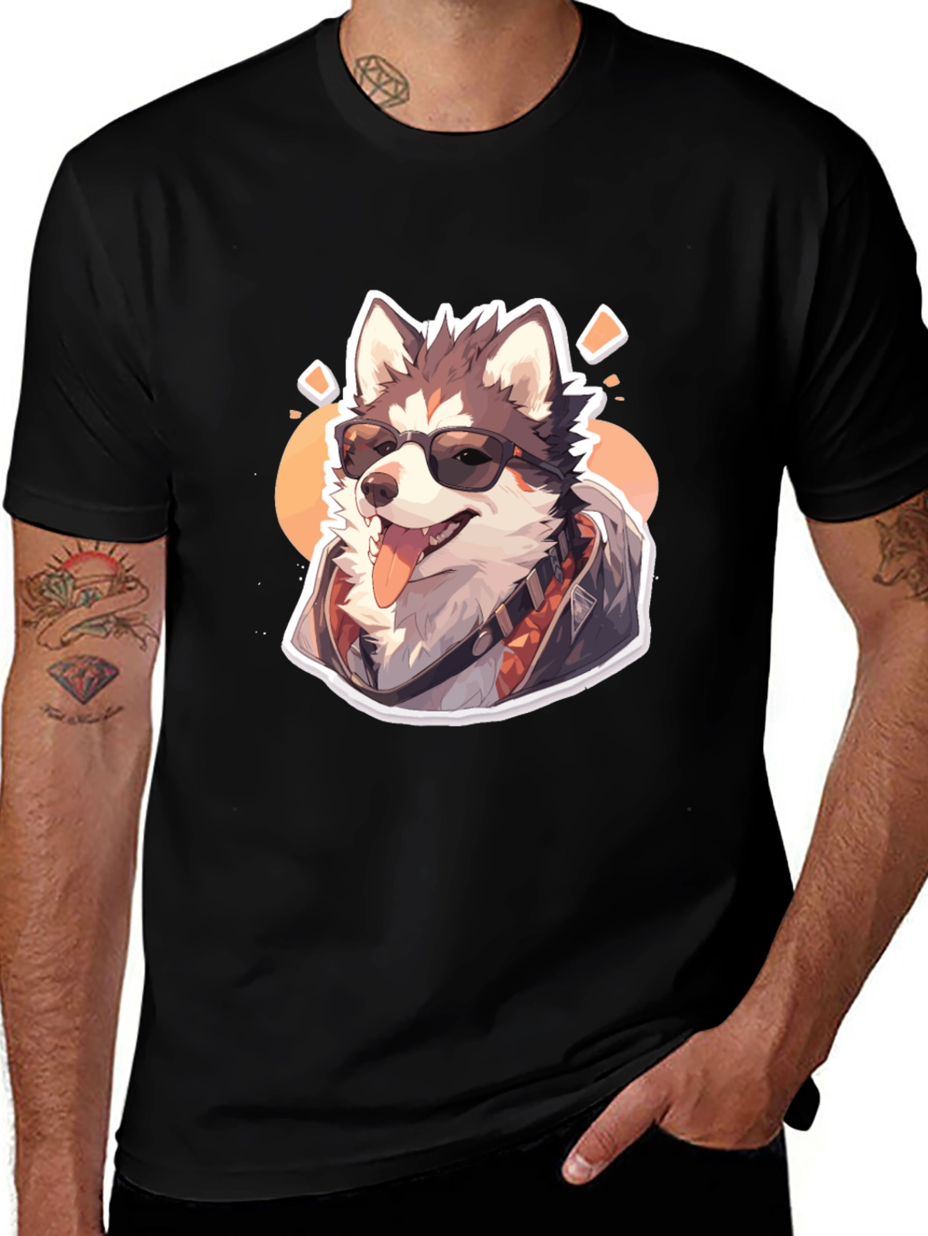 Variant 22 of Cool Husky Graphic Tee - Black