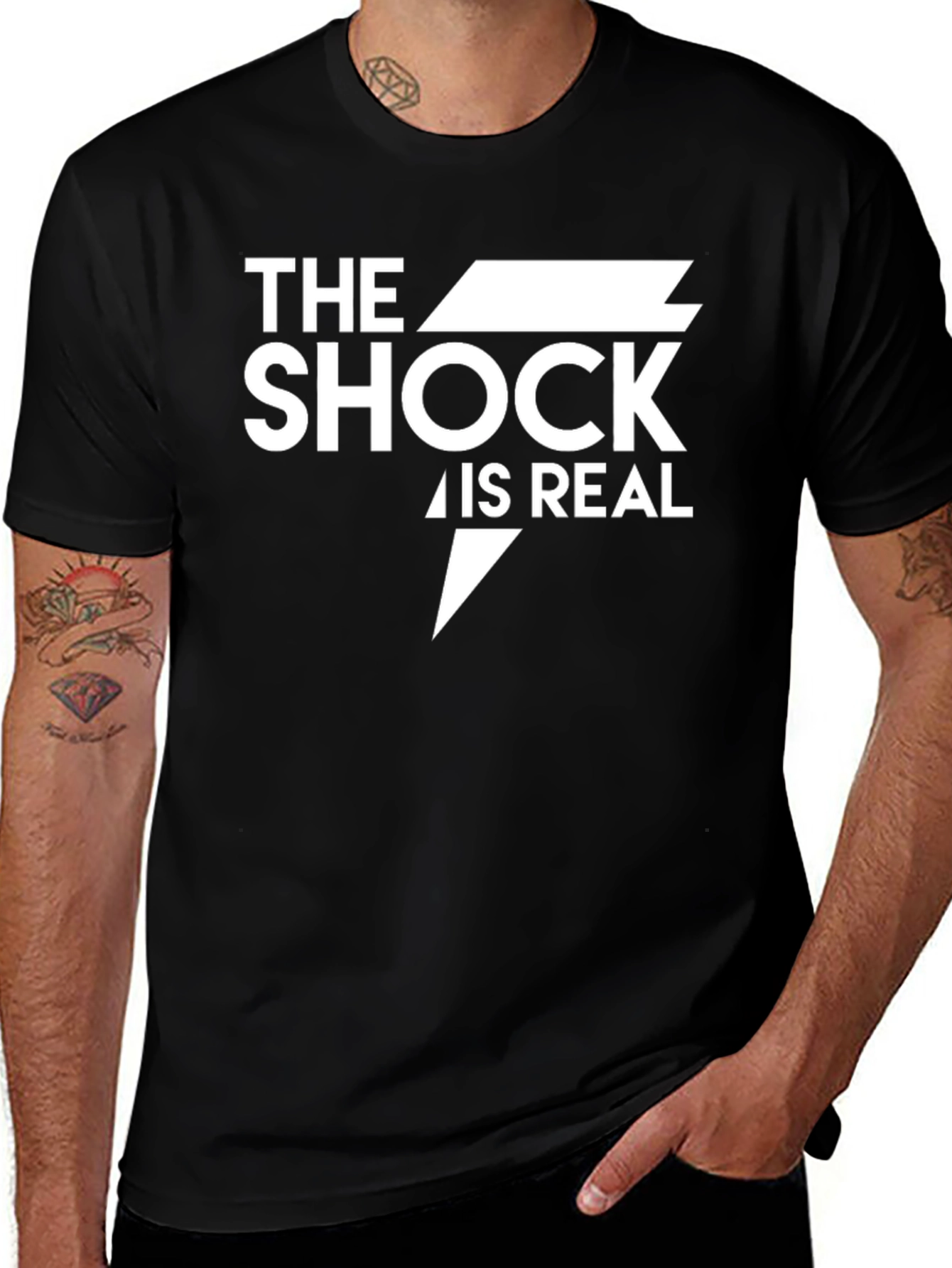 Variant 22 of The Shock is Real Black T-Shirt