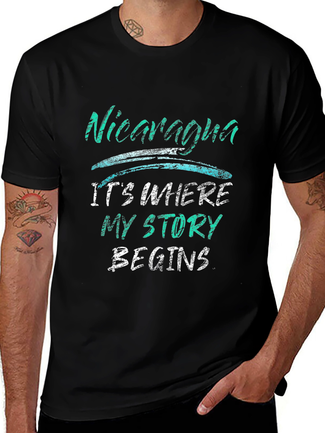 Nicaragua Story Begins Black T-Shirt