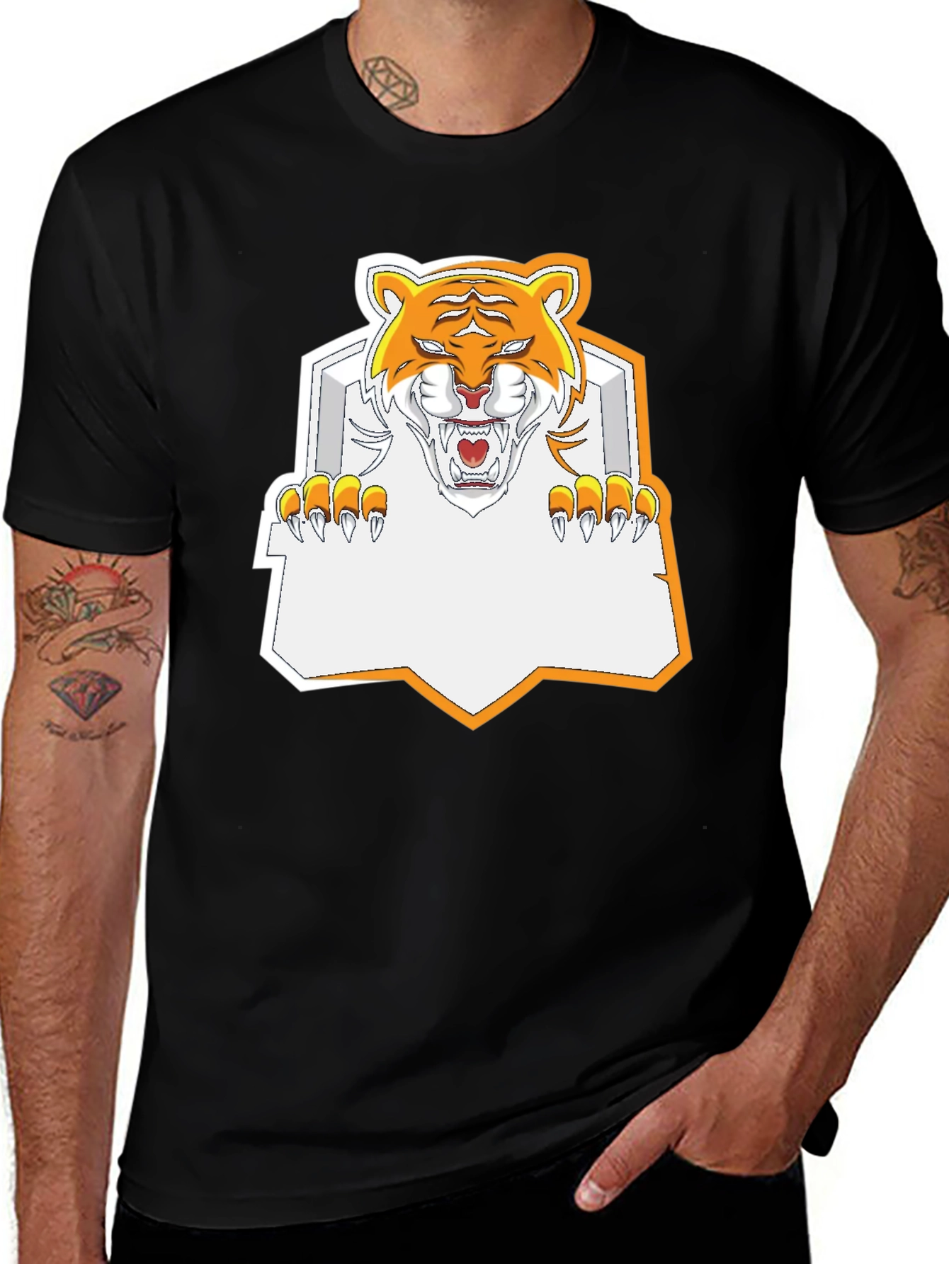 Variant 7 of Tiger Graphic Tee - Fierce Black T-Shirt