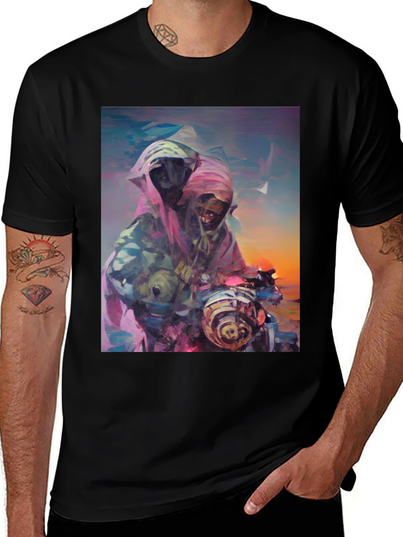 Variant 11 of Abstract Grim Reaper Ride Graphic T-Shirt