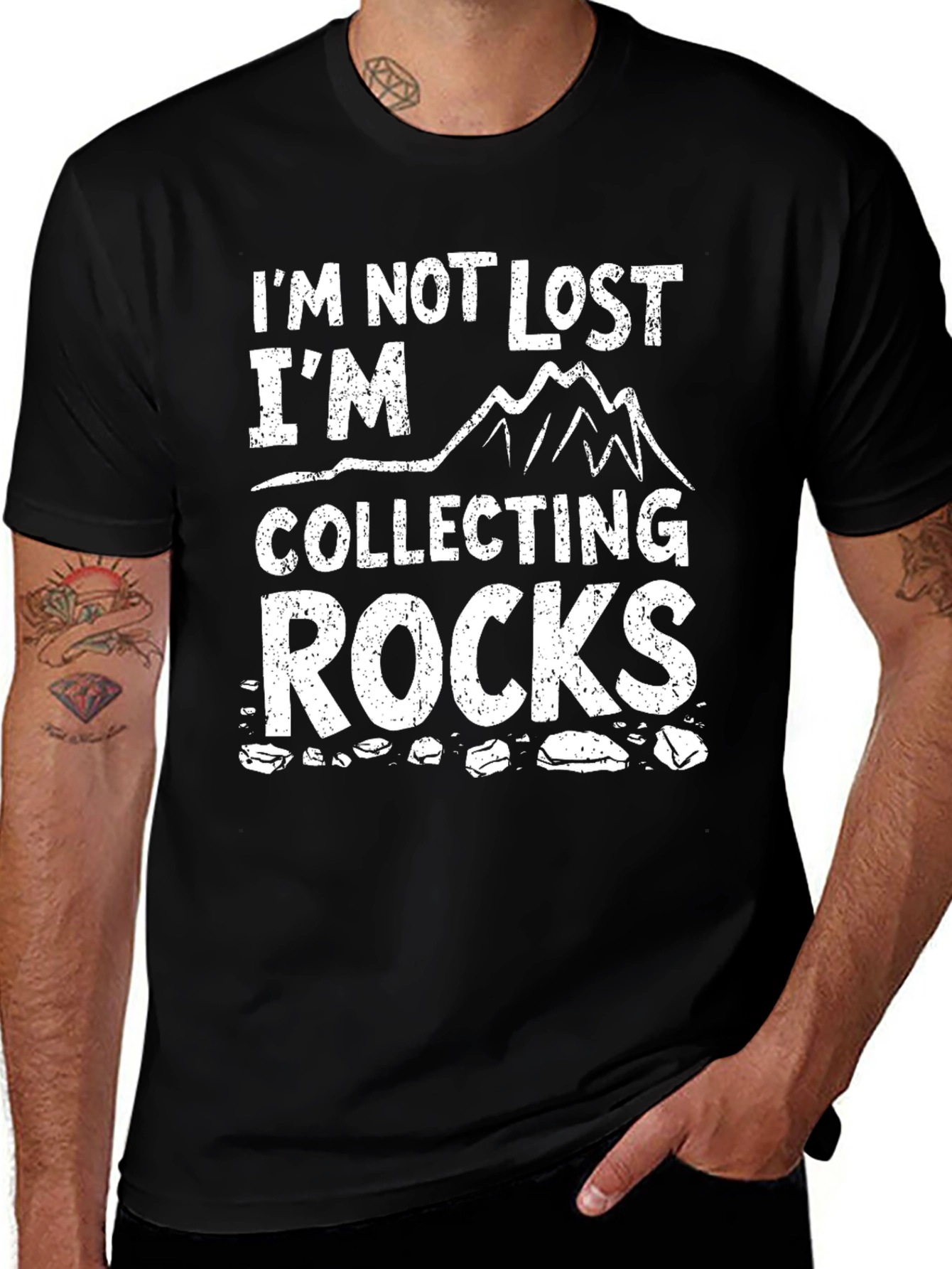 Variant 4 of I'm Not Lost, I'm Collecting Rocks T-Shirt